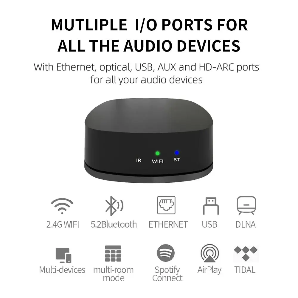 AOA HI5 Audio Streamer AirPlay WiFi BT5.2 Hi-Res Audio Spotify Tidal and more