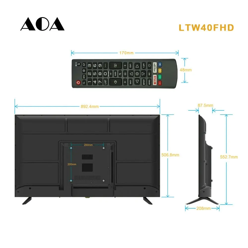 AOA 40inch LED WebOS Smart Full HD TV DVB-T2 BT WIFI 2.4G/5G