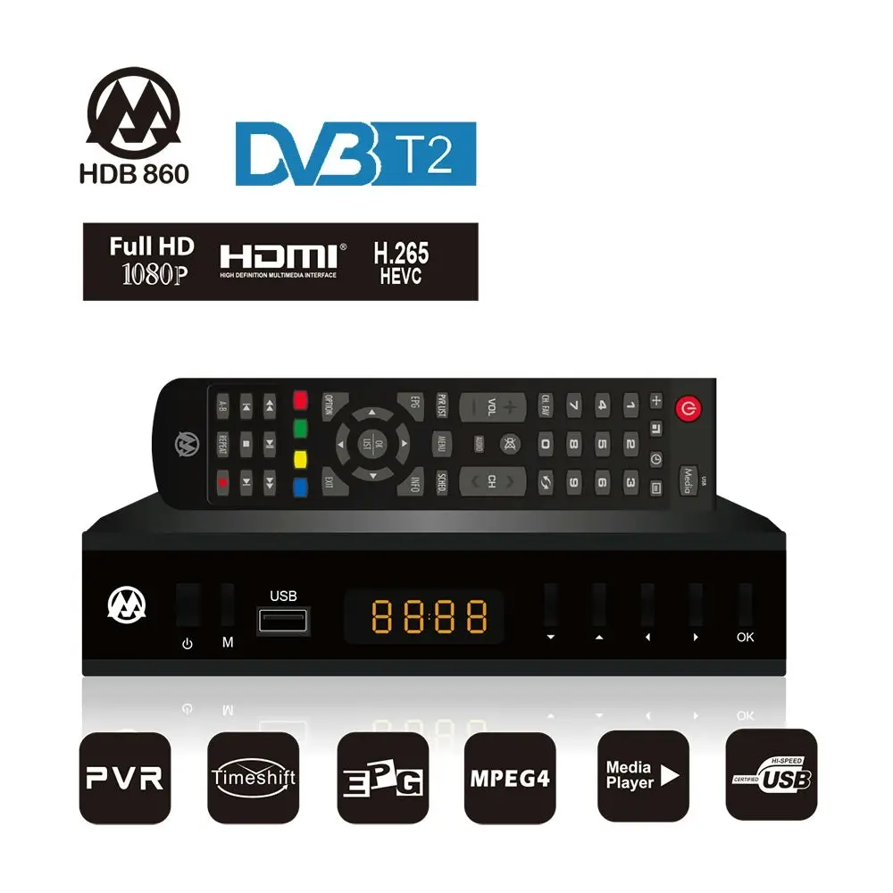 AOA HDB860 FHD DVB-T2 H.265 PVR Media Play Set Top Box for NEW AU DTV STANDARD