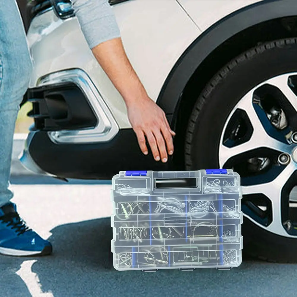 Tools Organizer Box Small Parts Storage Box 50-Compartment Double Side Blue