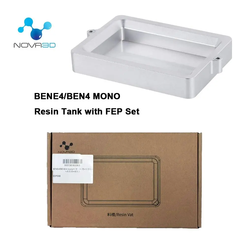 NOVA3D Bene4/Bene4 Mono 3D Printer Resin Vat, Resin Tank with FEP Set