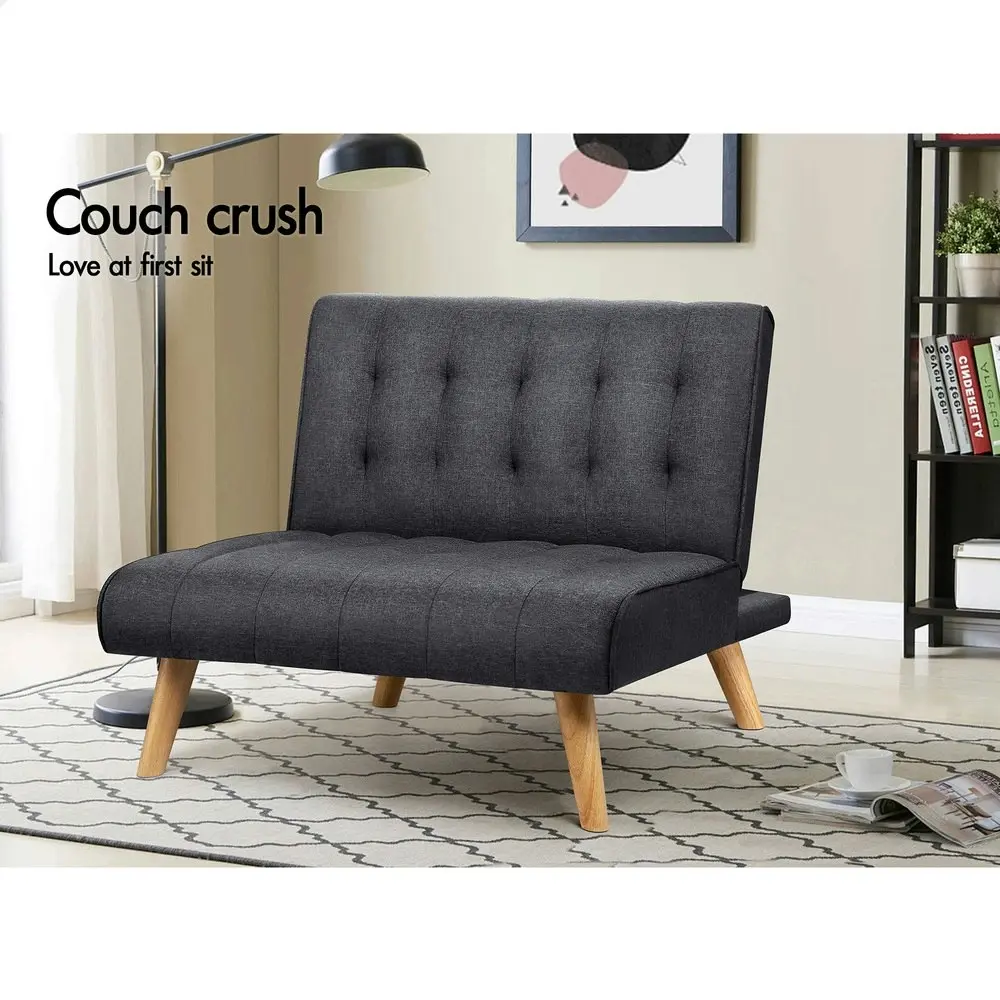 Alfordson Sofa Bed Lounge Chair Single Seater Fabric Grey