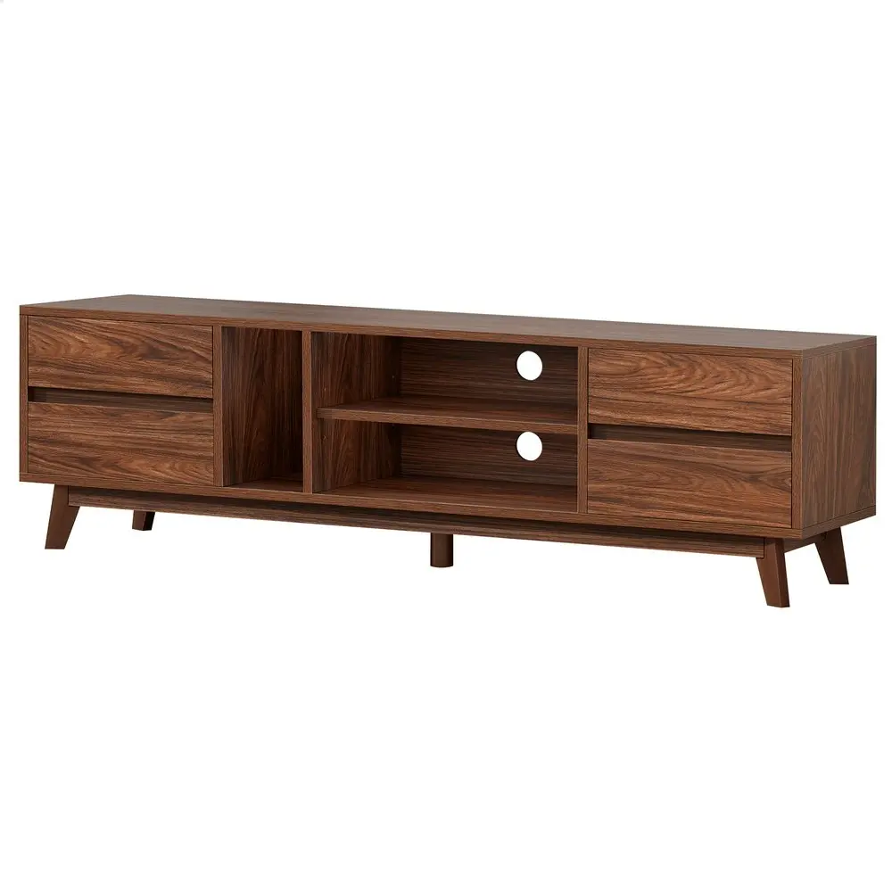 Alfordson Entertainment Unit TV Cabinet Stand 180cm Drawer Shelf Walnut