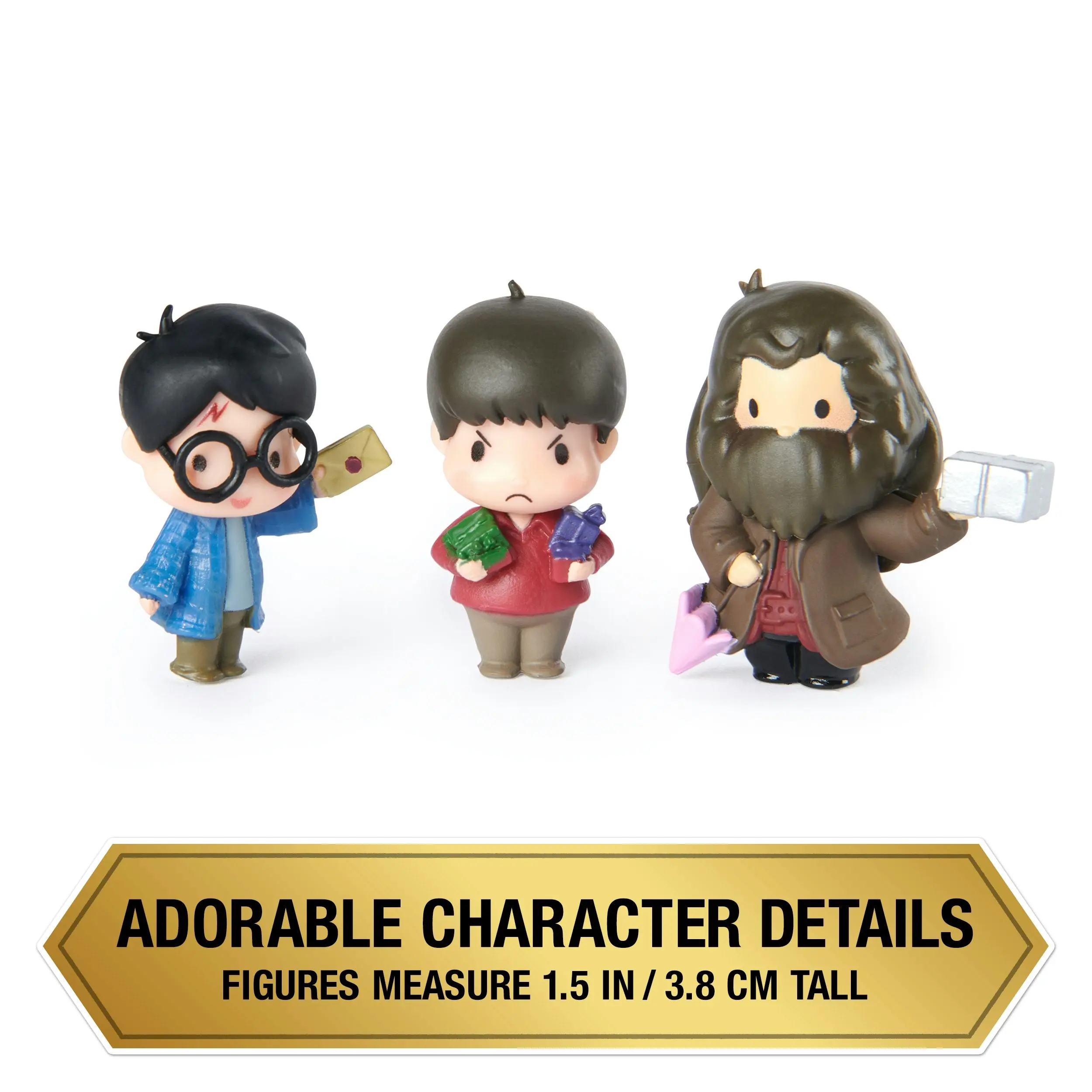 Wizarding World Harry Potter, Micro Magical Moments Action Figures Set with Exclusive Harry, Hagrid, Dudley & Display Case