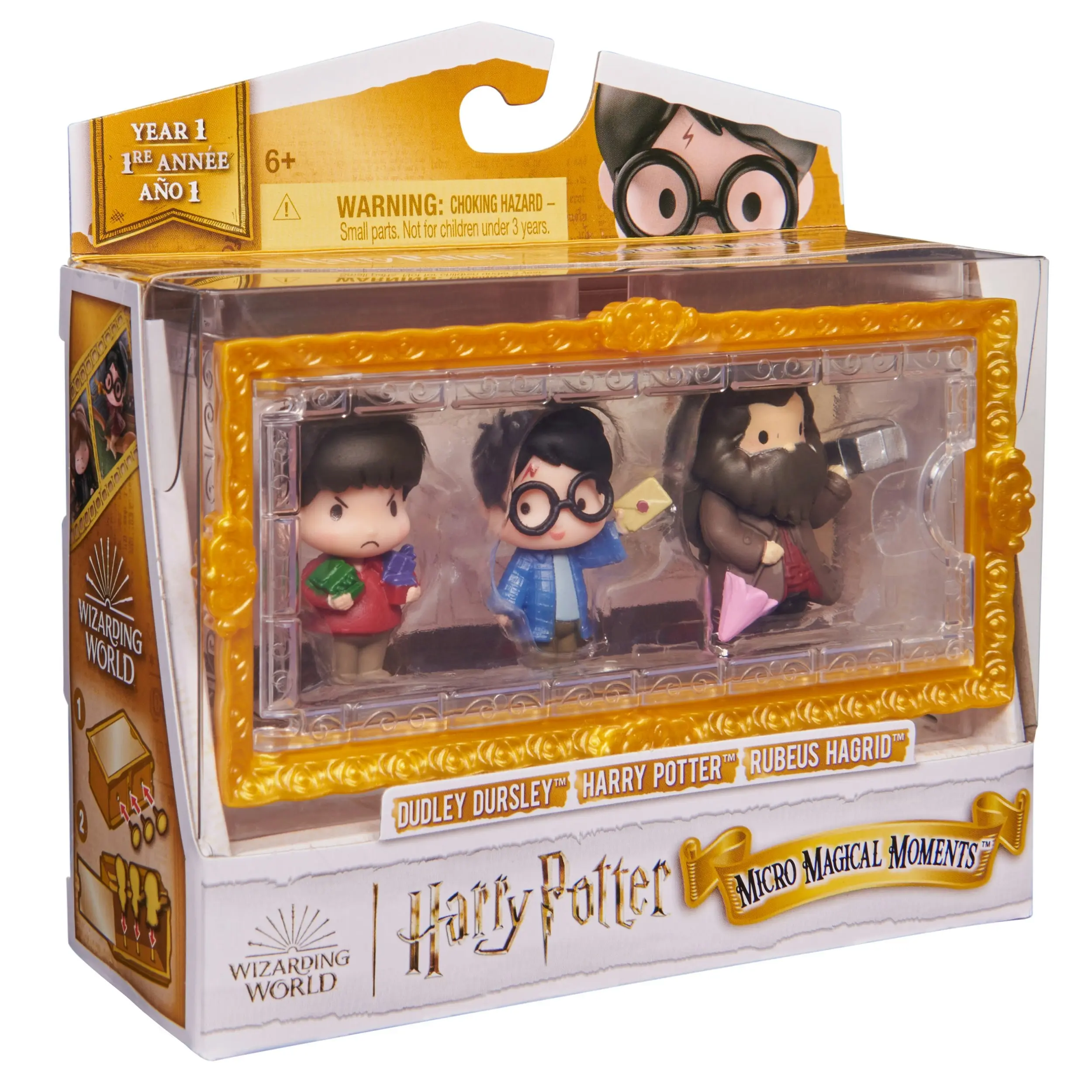 Wizarding World Harry Potter, Micro Magical Moments Action Figures Set with Exclusive Harry, Hagrid, Dudley & Display Case