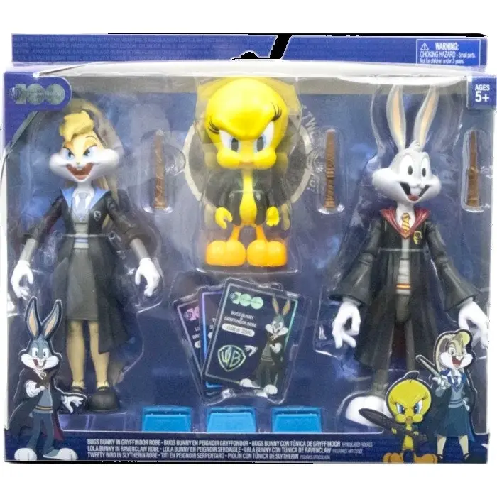 Looney Tunes X HP Bugs Bunny, Lola, Tweety Bird In Harry Potter Outfit 3-Pack