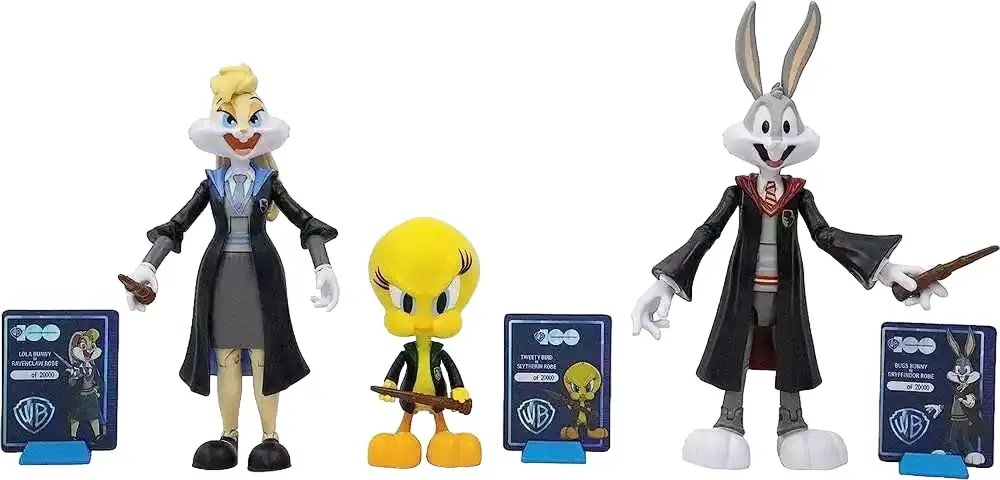 Looney Tunes X HP Bugs Bunny, Lola, Tweety Bird In Harry Potter Outfit 3-Pack