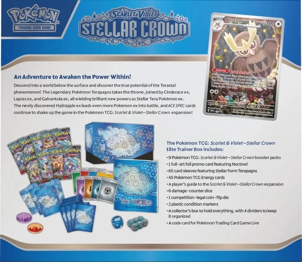 Pokemon TCG Scarlet & Violet Stellar Crown Elite Trainer Box