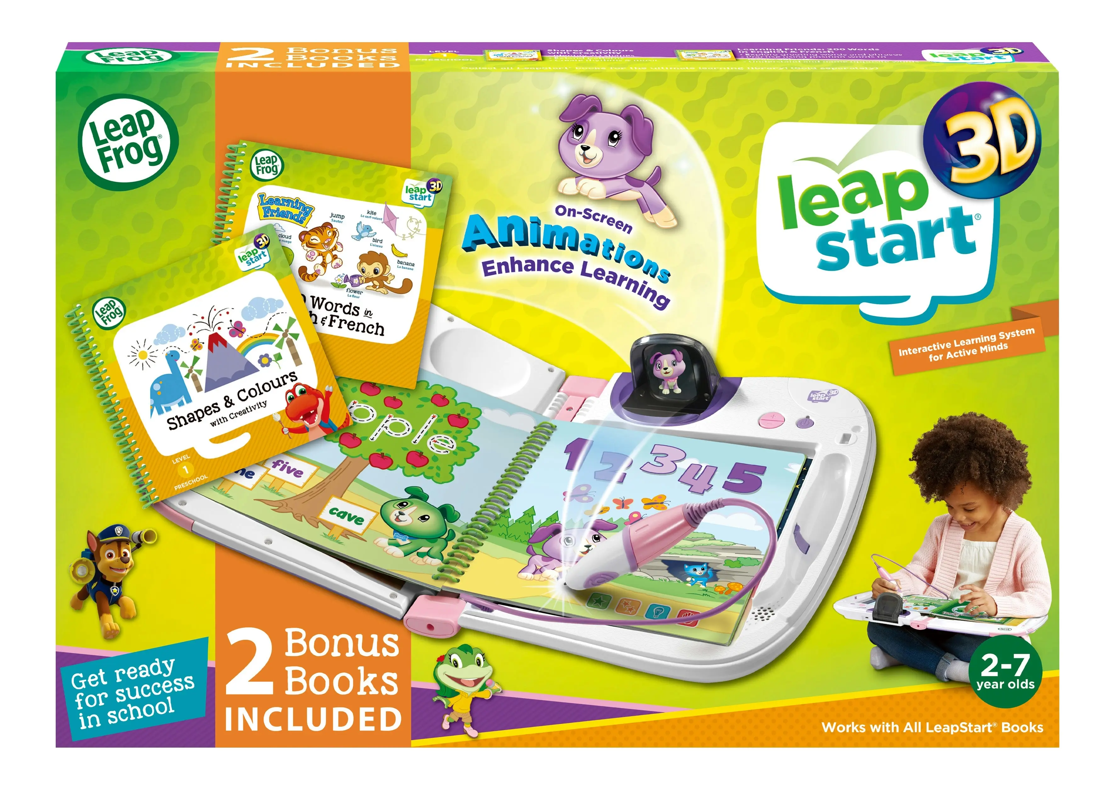 LeapFrog LeapStart 3D with 2 Bonus Books Bundle - Pink