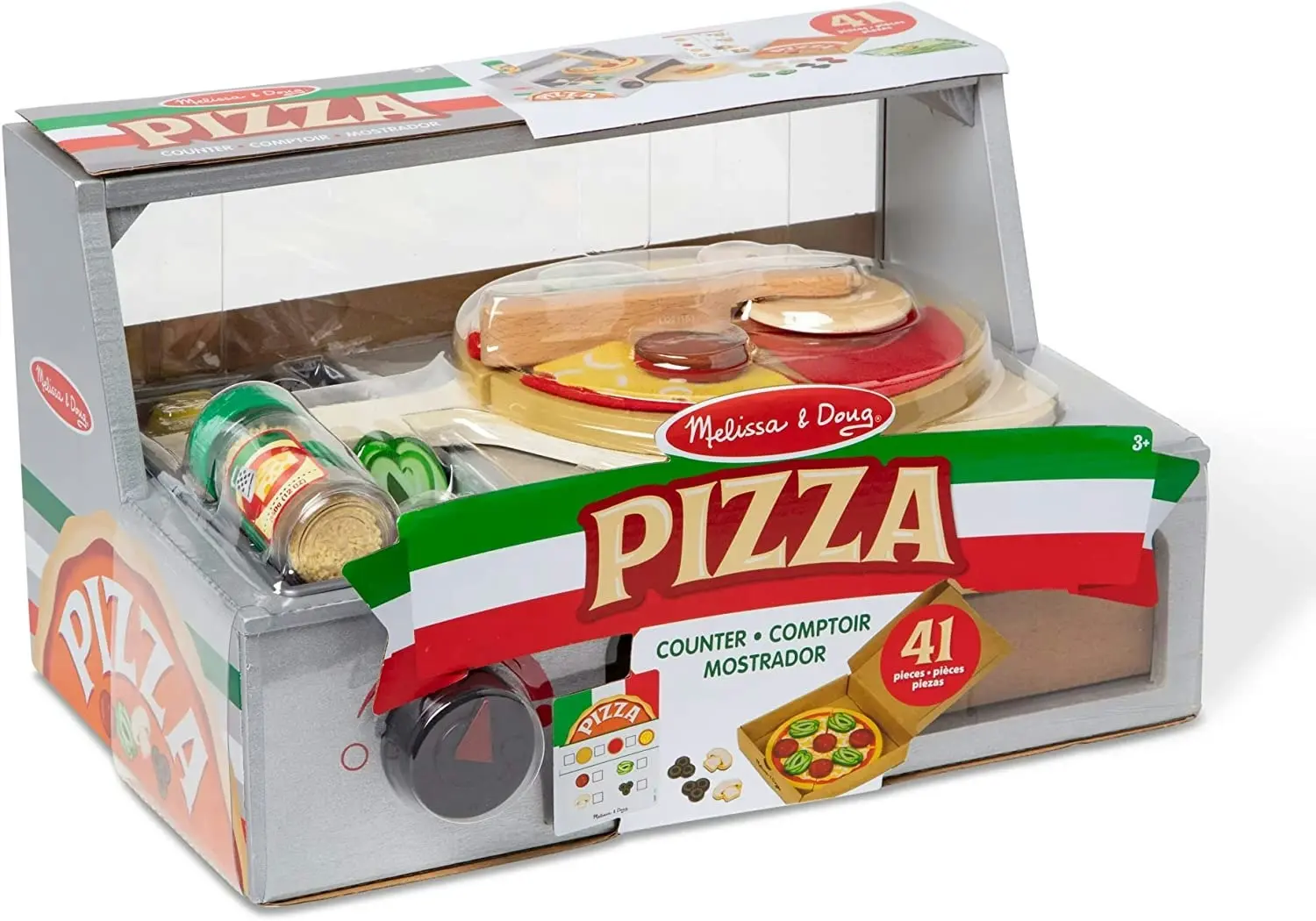 Melissa & Doug Top & Bake Wooden Pizza Counter Play Set