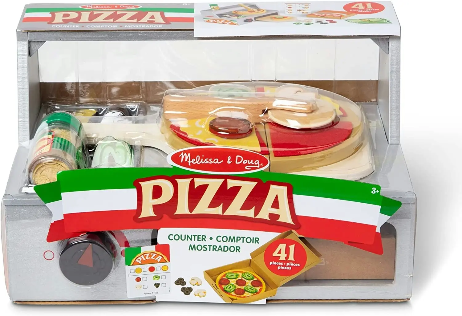 Melissa & Doug Top & Bake Wooden Pizza Counter Play Set