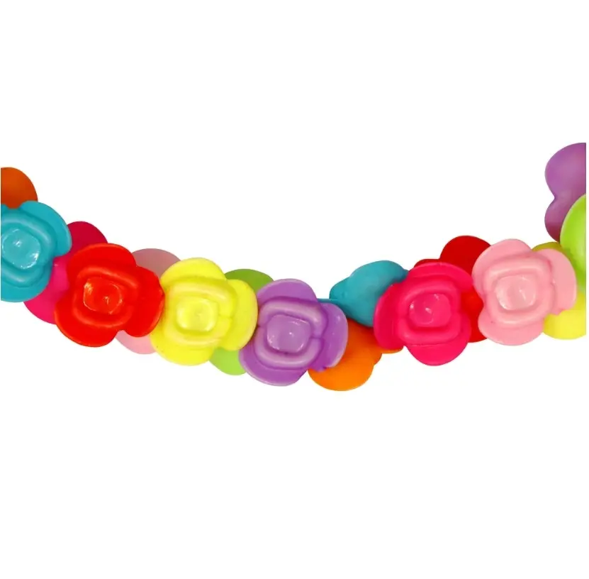 Vibrant Roses Flower Necklace and Bracelet Set