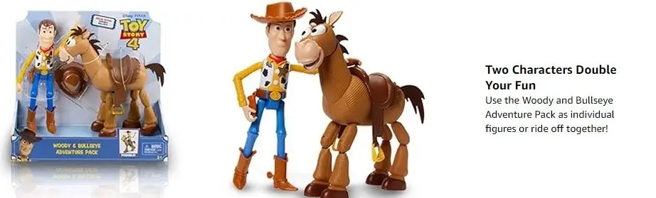 Disney Pixar Toy Story 4 Woody and Bullseye 2-Character Pack