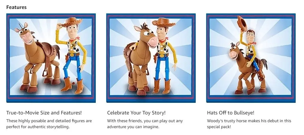 Disney Pixar Toy Story 4 Woody and Bullseye 2-Character Pack