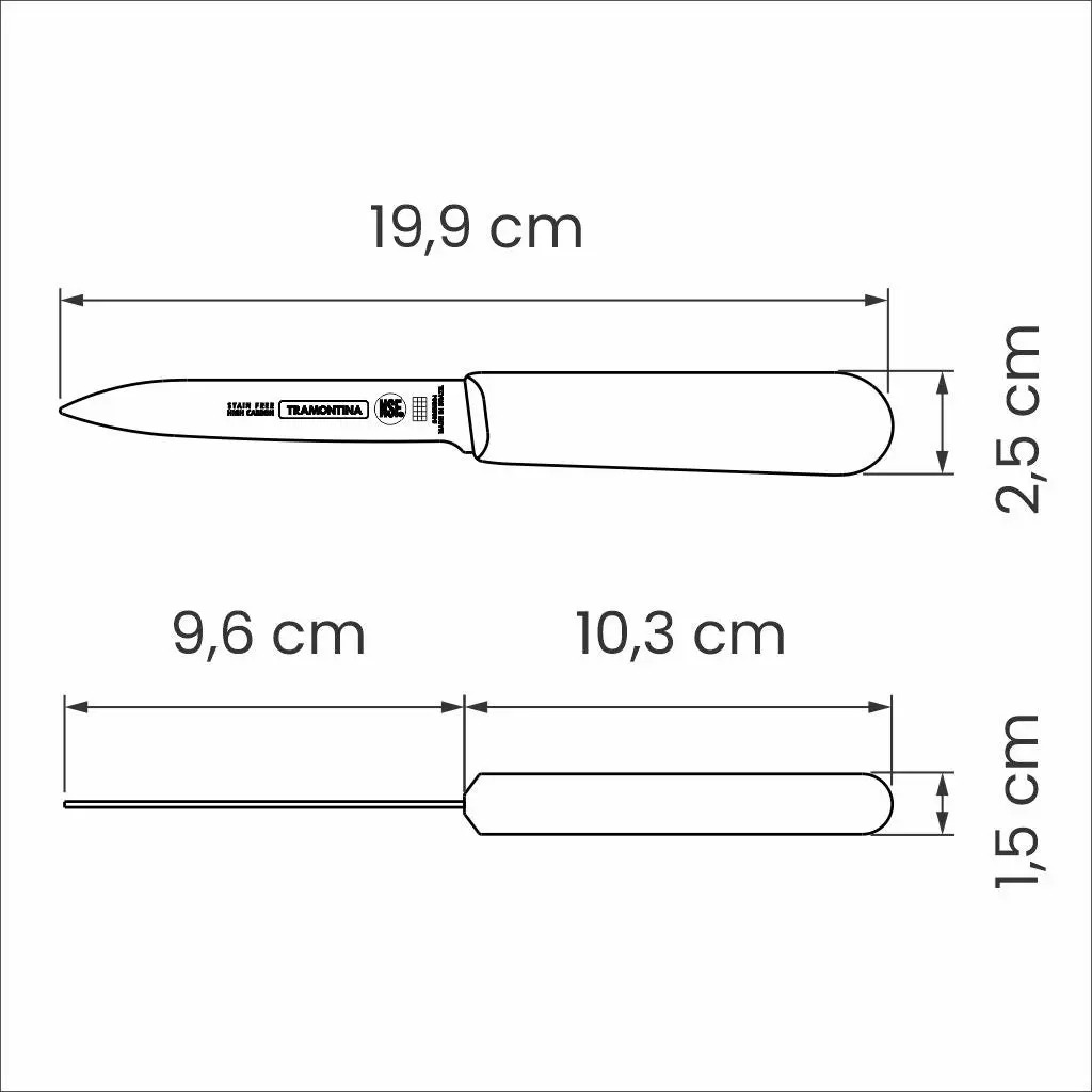 Tramontina Professional Master Black Paring Knife, 4"