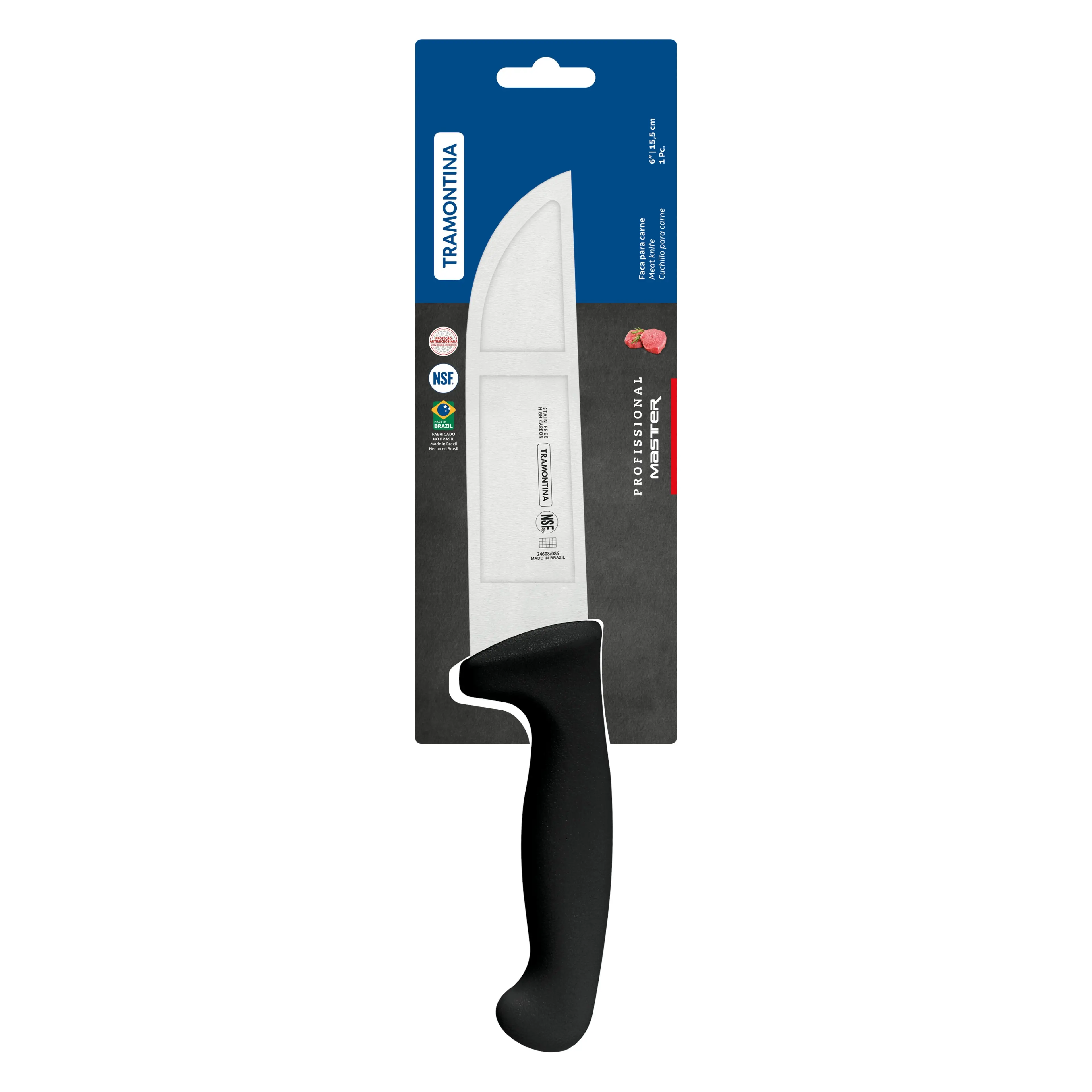 Tramontina Professional Master Black Butcher Knife, 6"