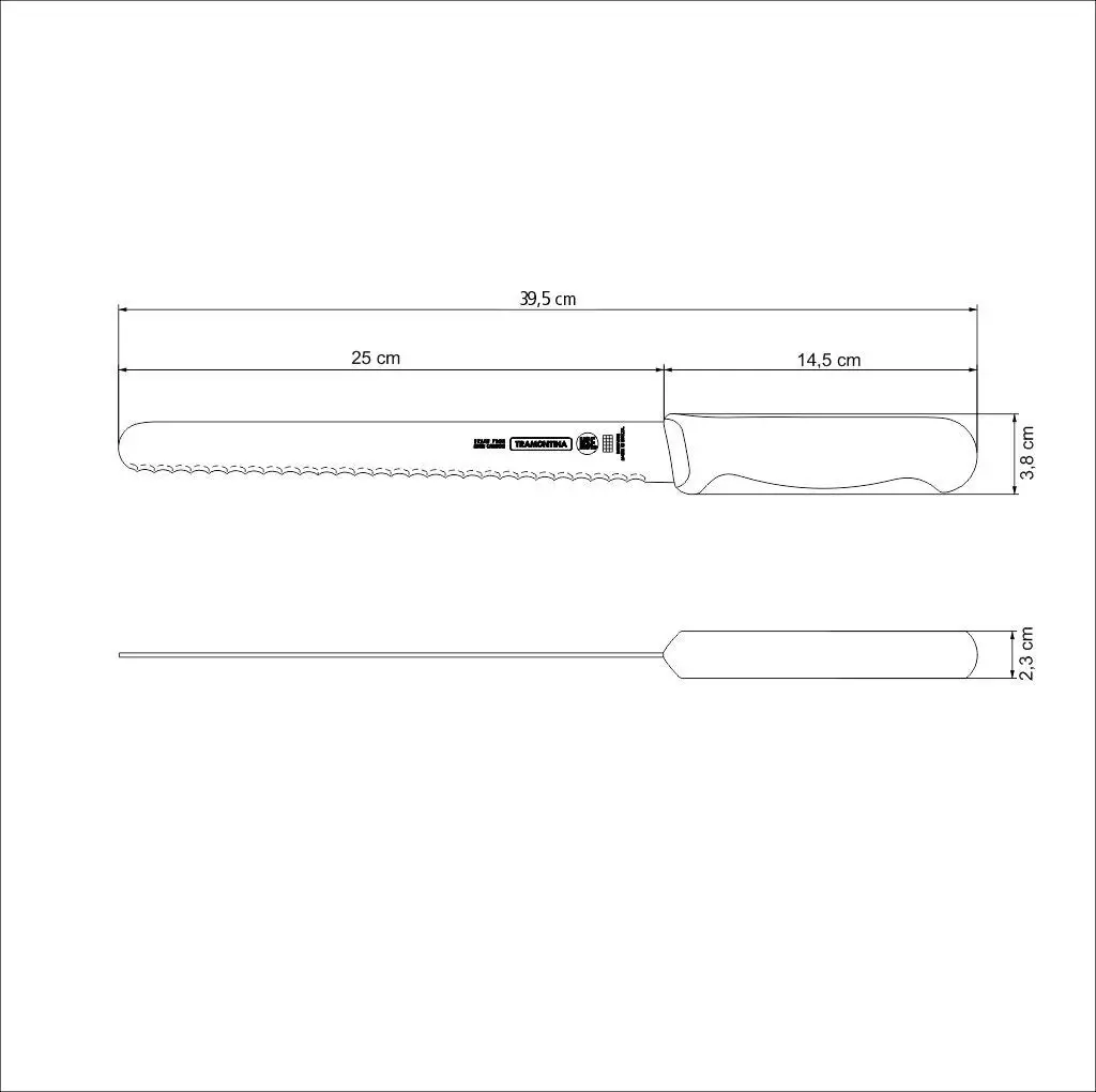 Tramontina Professional Master Black Bread Knife, 10"