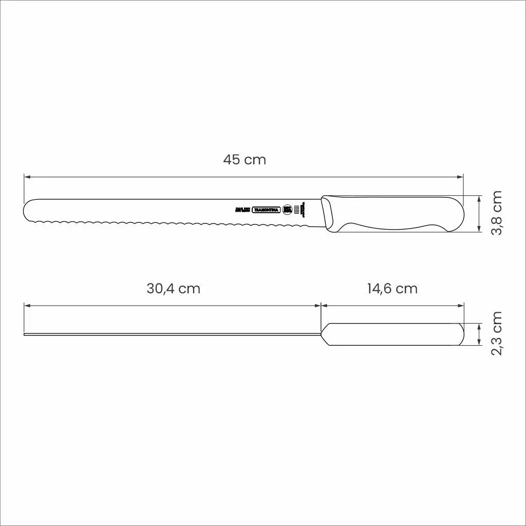 Tramontina Professional Master Black Bread Knife, 12"