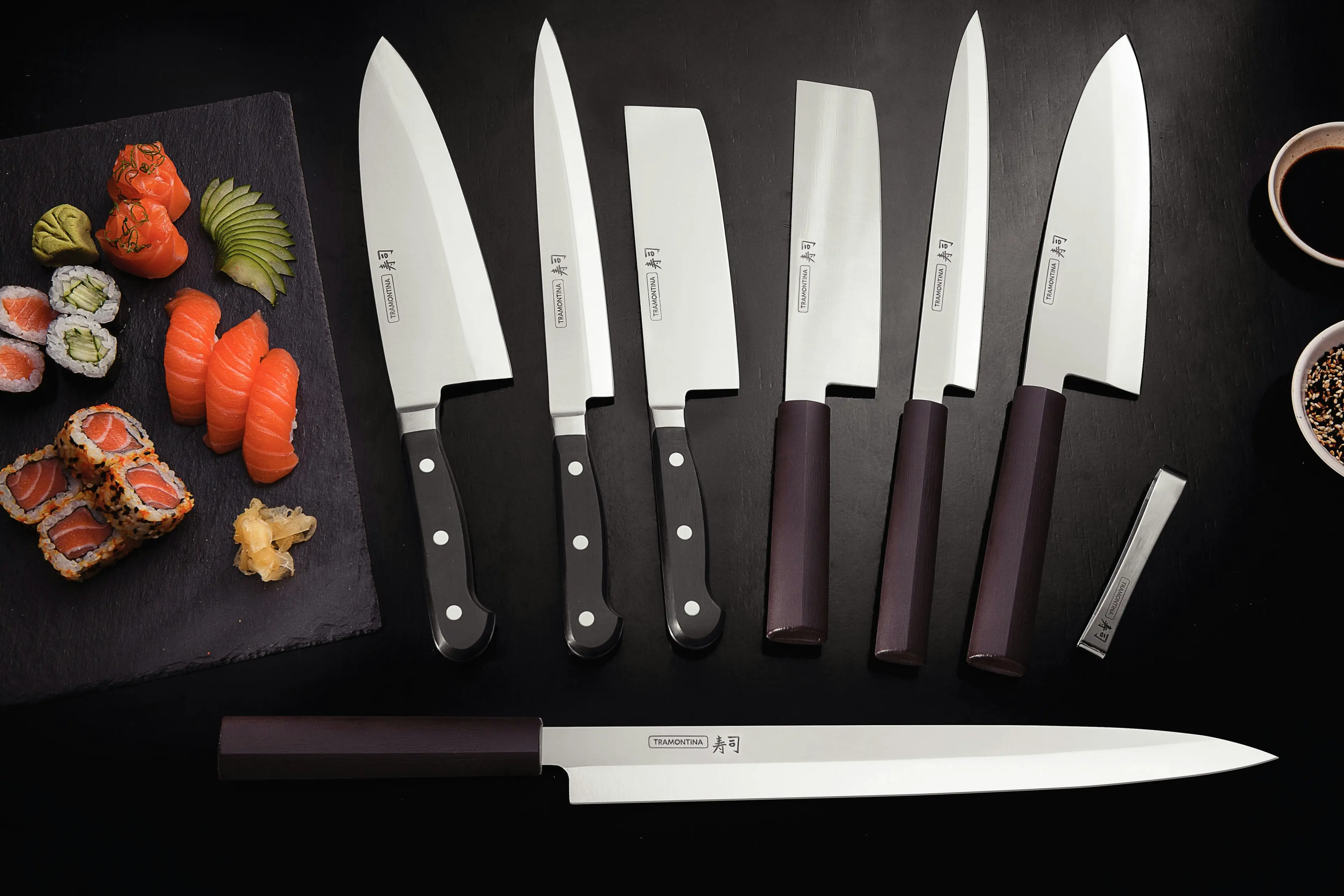 Tramontina Sushi 13" stainless steel yanagiba knife with nylon handle