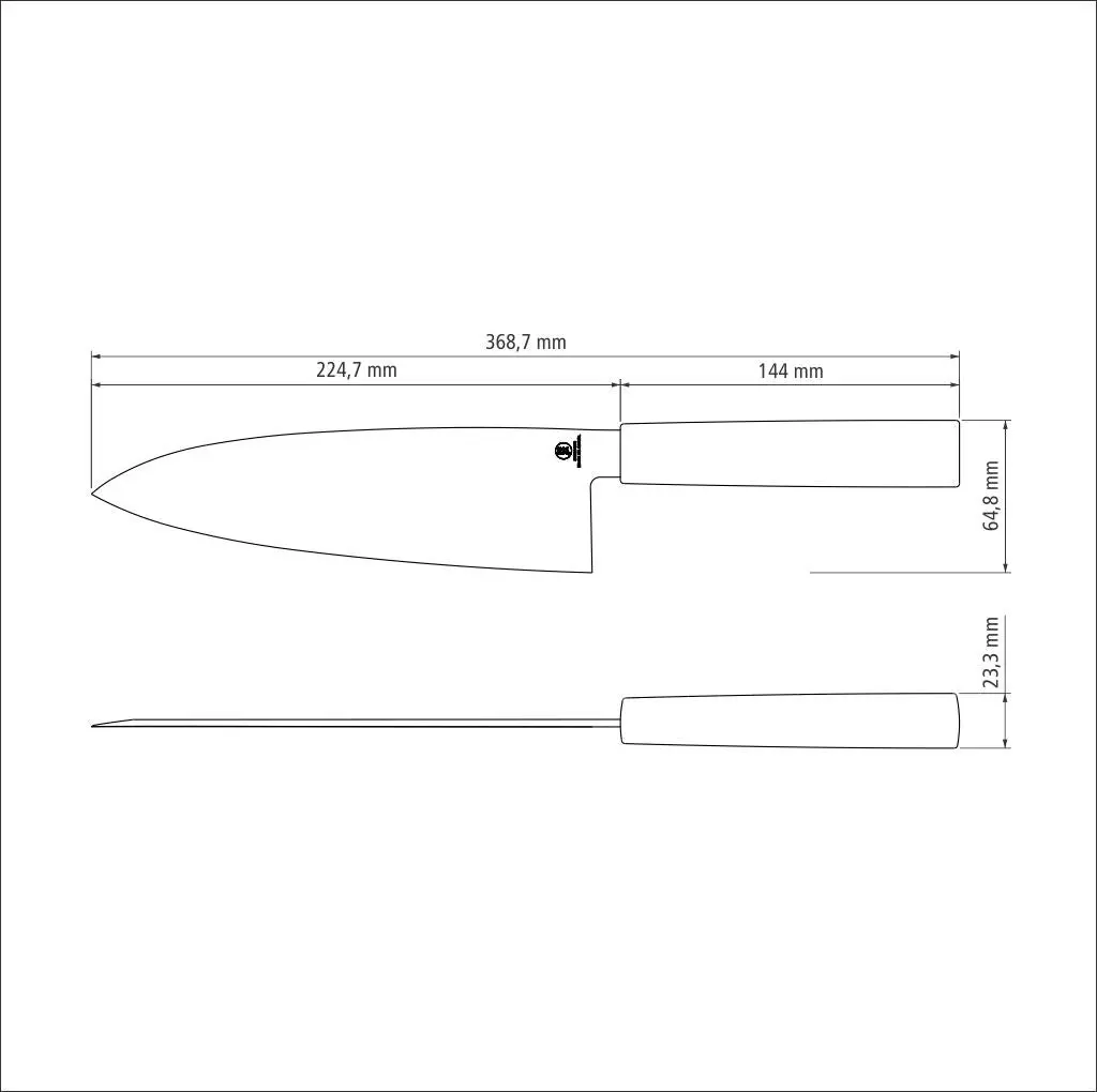 Tramontina Sushi 8" stainless steel deba knife with nylon handle