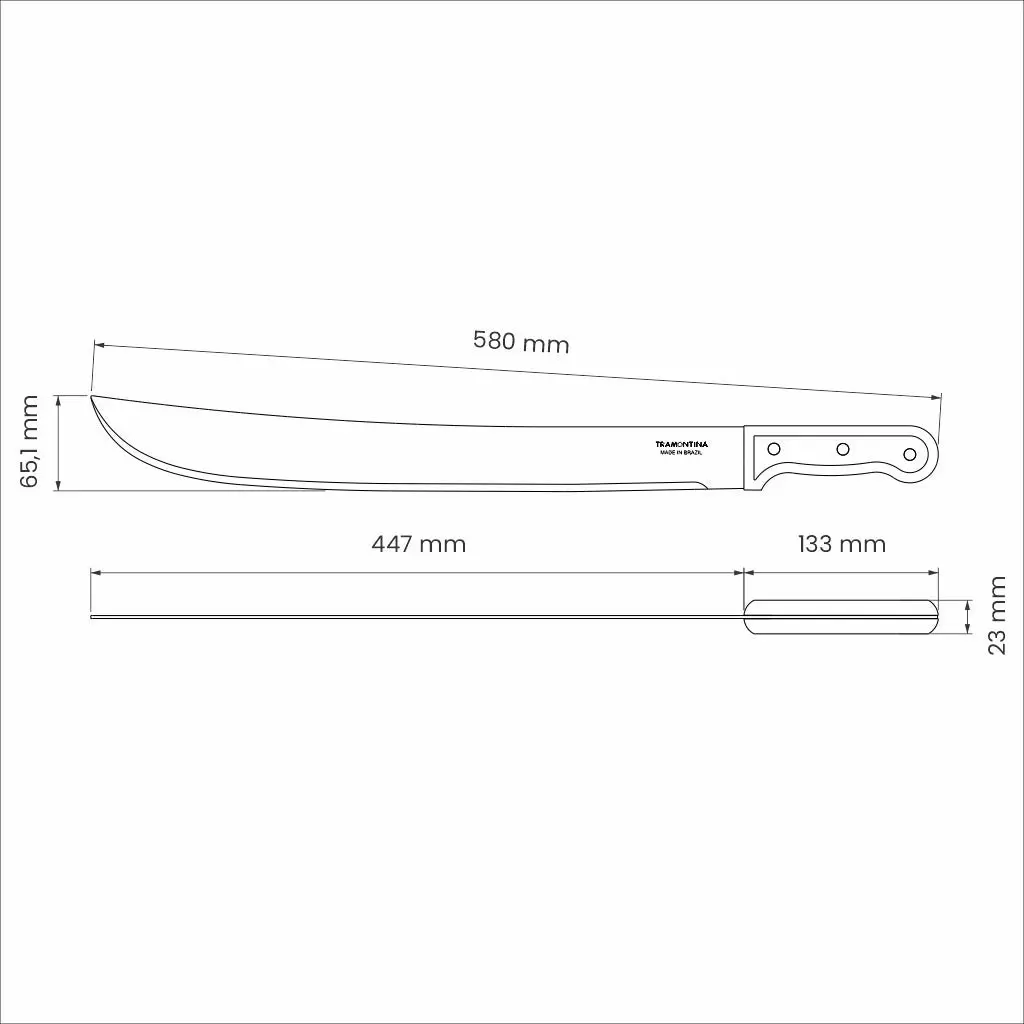 Tramontina Machete with Carbon Steel Blade and Wood Handle