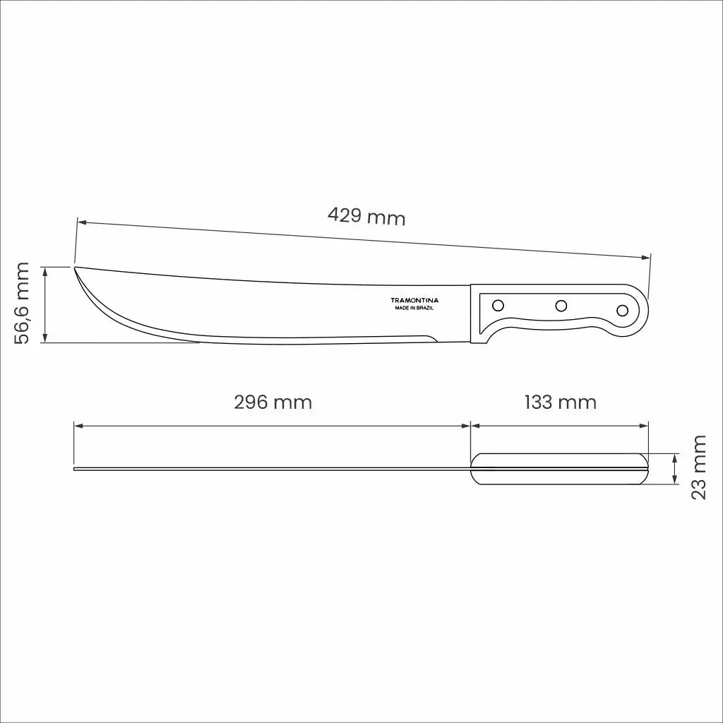 Tramontina Machete with Carbon Steel Blade and Wood Handle