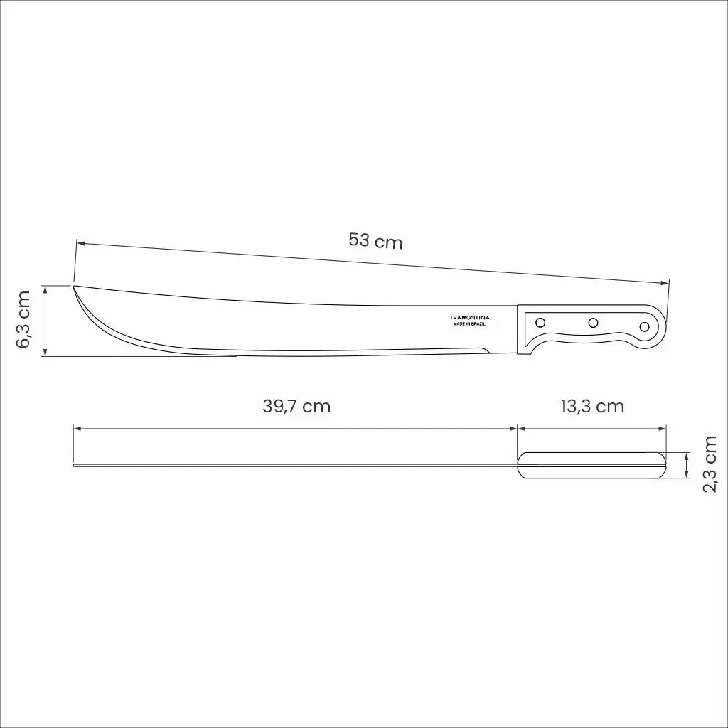 Tramontina Machete with Carbon Steel Blade and Wood Handle