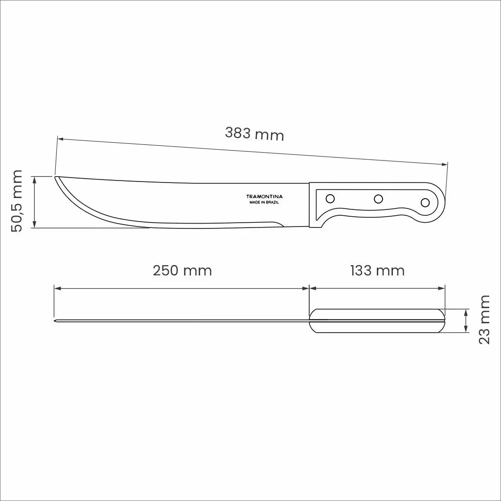 Tramontina Machete with Carbon Steel Blade and Wood Handle