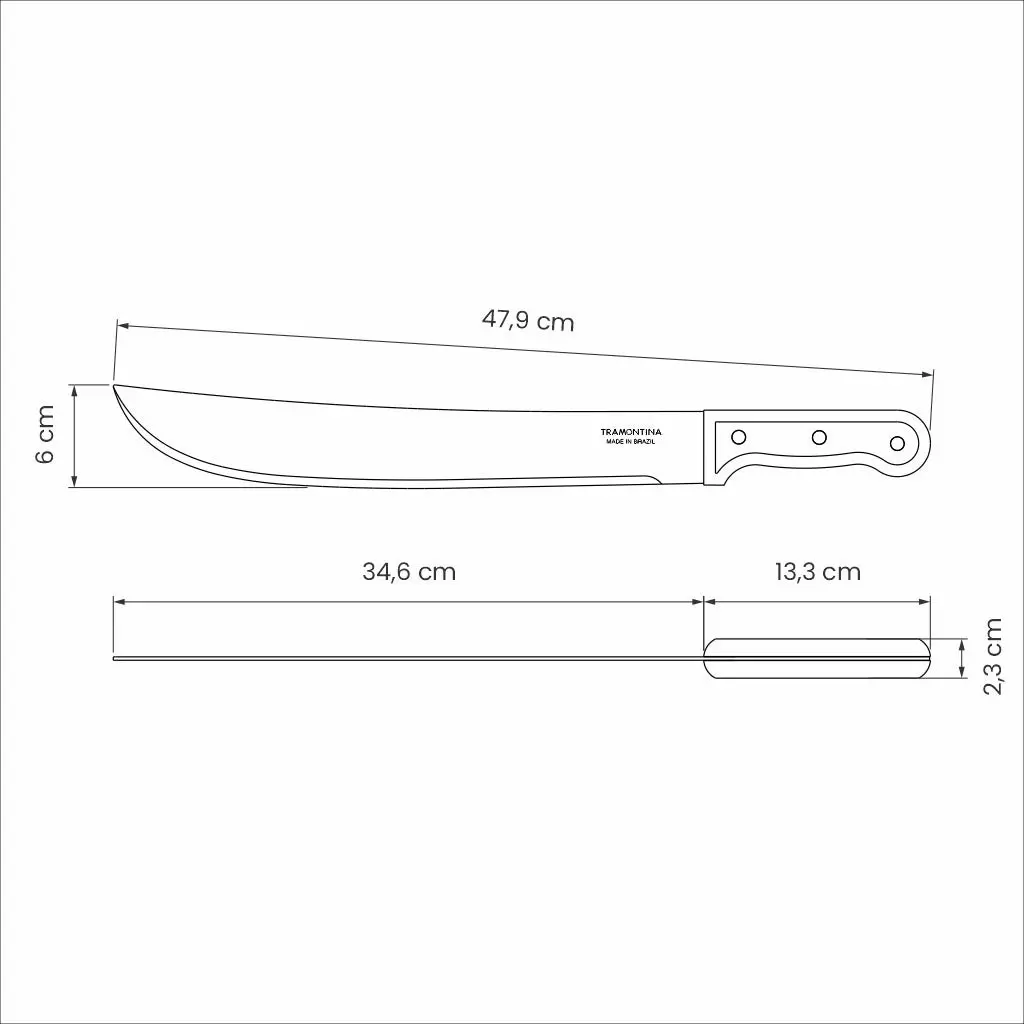 Tramontina Machete with Carbon Steel Blade and Wood Handle