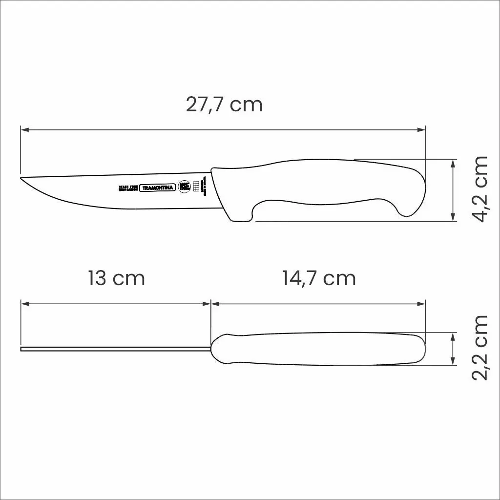 Tramontina Professional Boning Knife with Stainless-Steel Blade and White Polypropylene Handle 5"