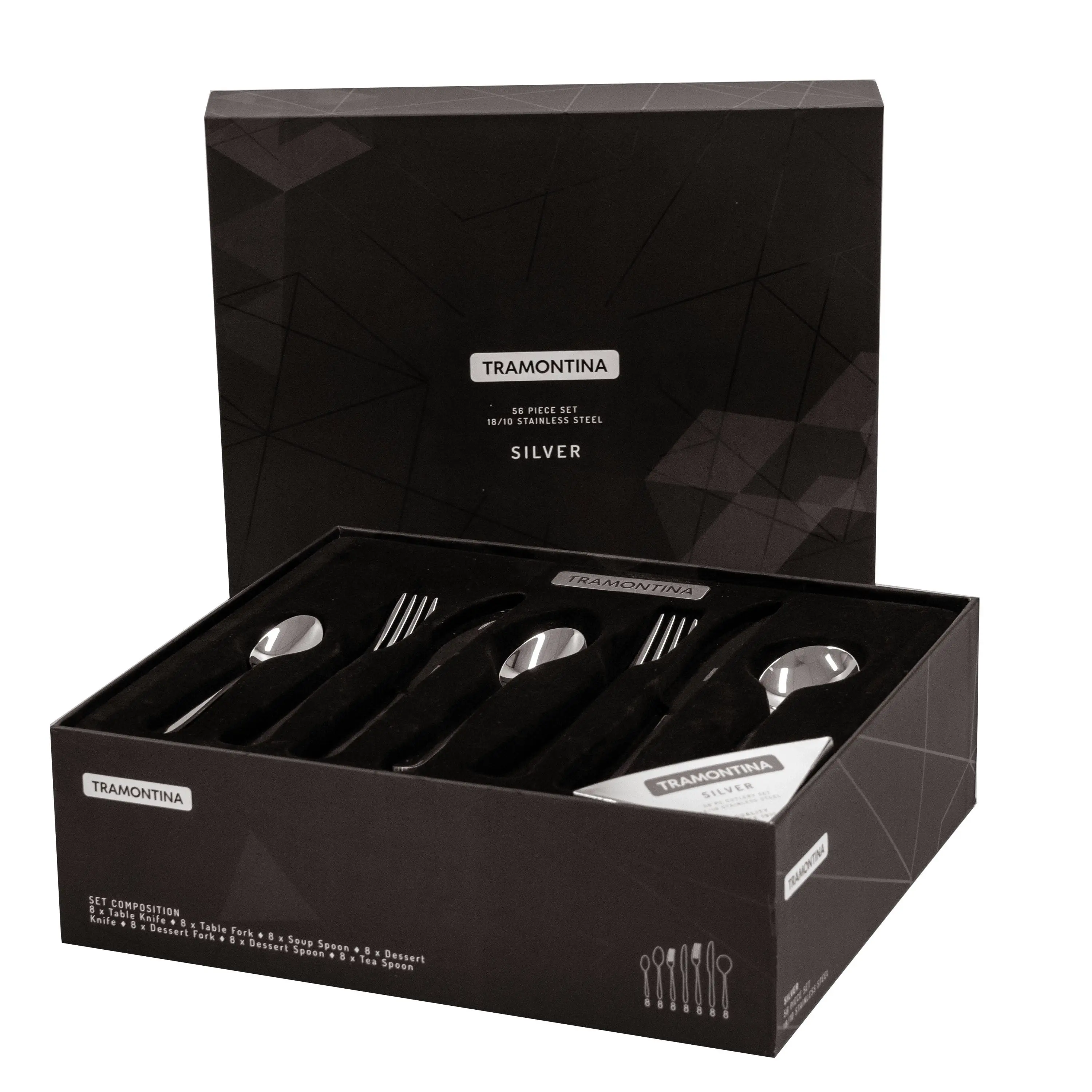 Tramontina Silver Cutlery Set, 56 PC