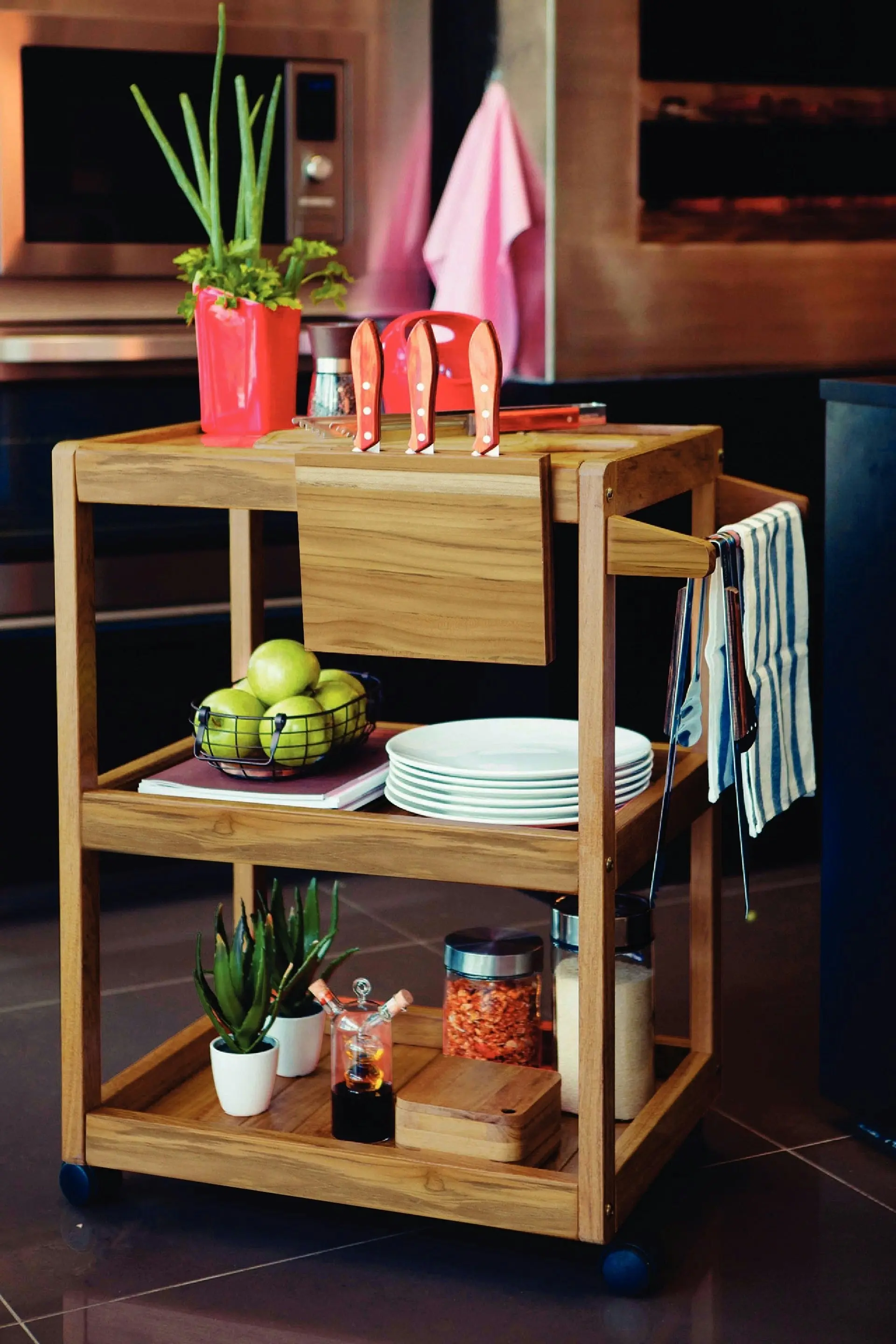 Tramontina Churrasco Serving Trolley in Teak Wood