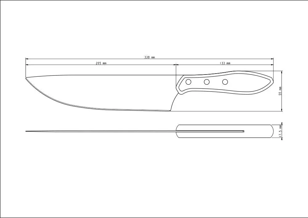 Tramontina Meat Knife with Stainless-Steel Blade and Treated Brown Polywood Handle 8"