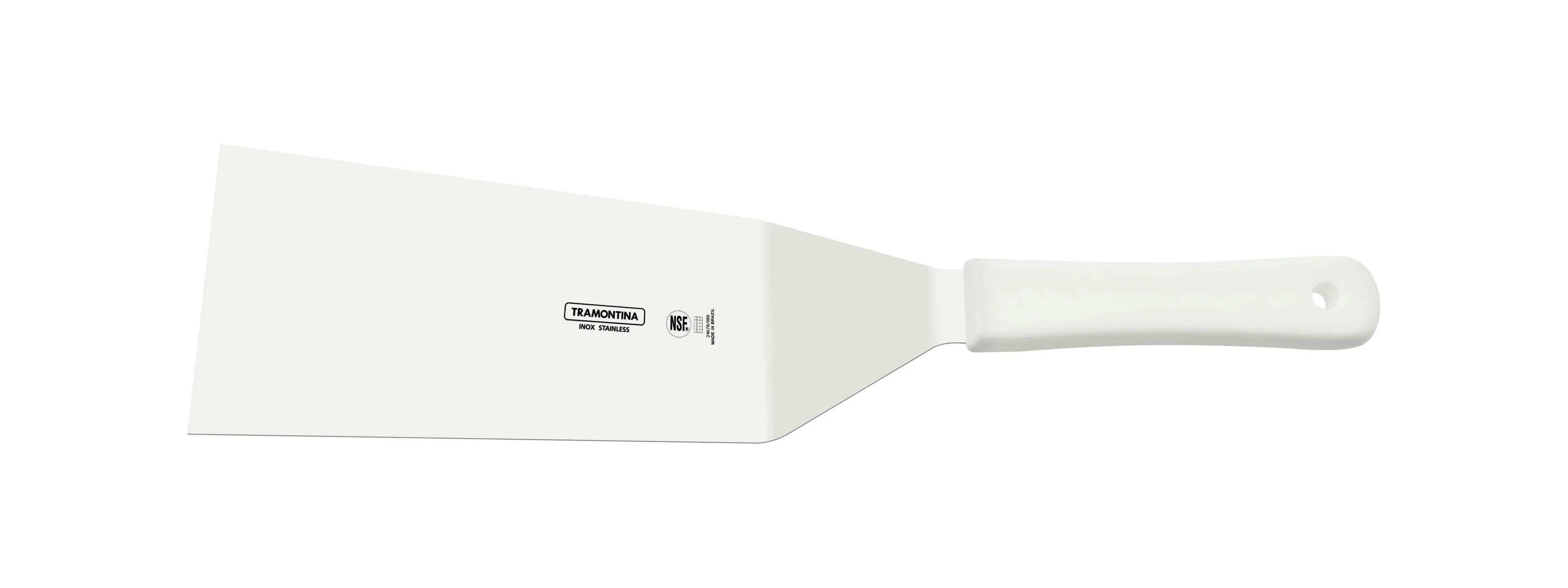 Tramontina Professional Hamburger Spatula with Stainless-Steel Blade and White Polypropylene Handle 8x3"