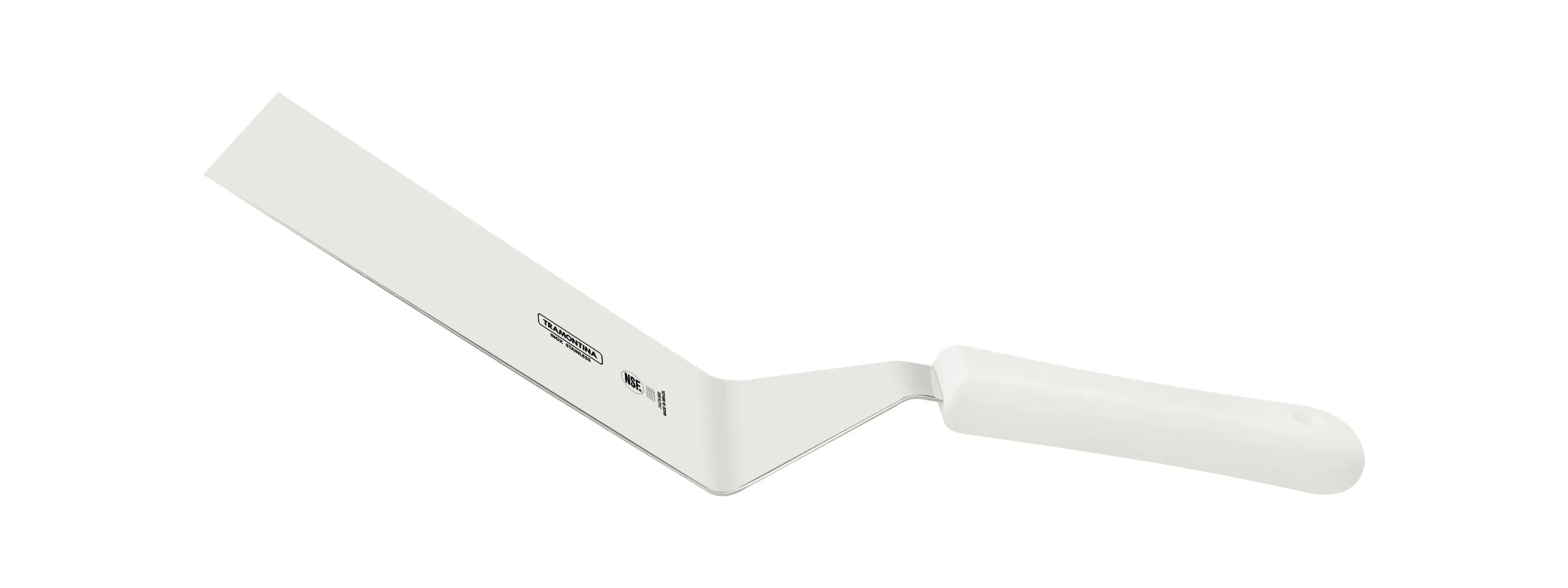 Tramontina Professional Hamburger Spatula with Stainless-Steel Blade and White Polypropylene Handle 8x3"