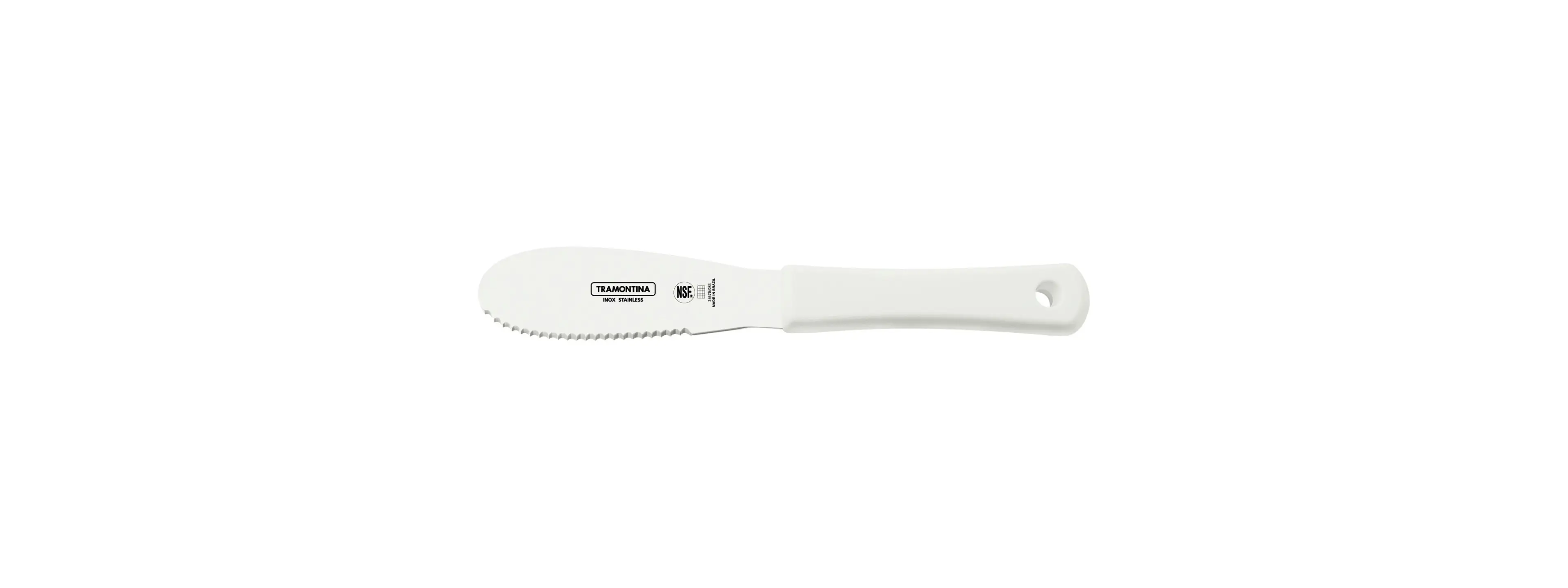 Tramontina Professional Spatula with Stainless-Steel Serrated Edge Blade and White Polypropylene Handle 4x1.1/4"