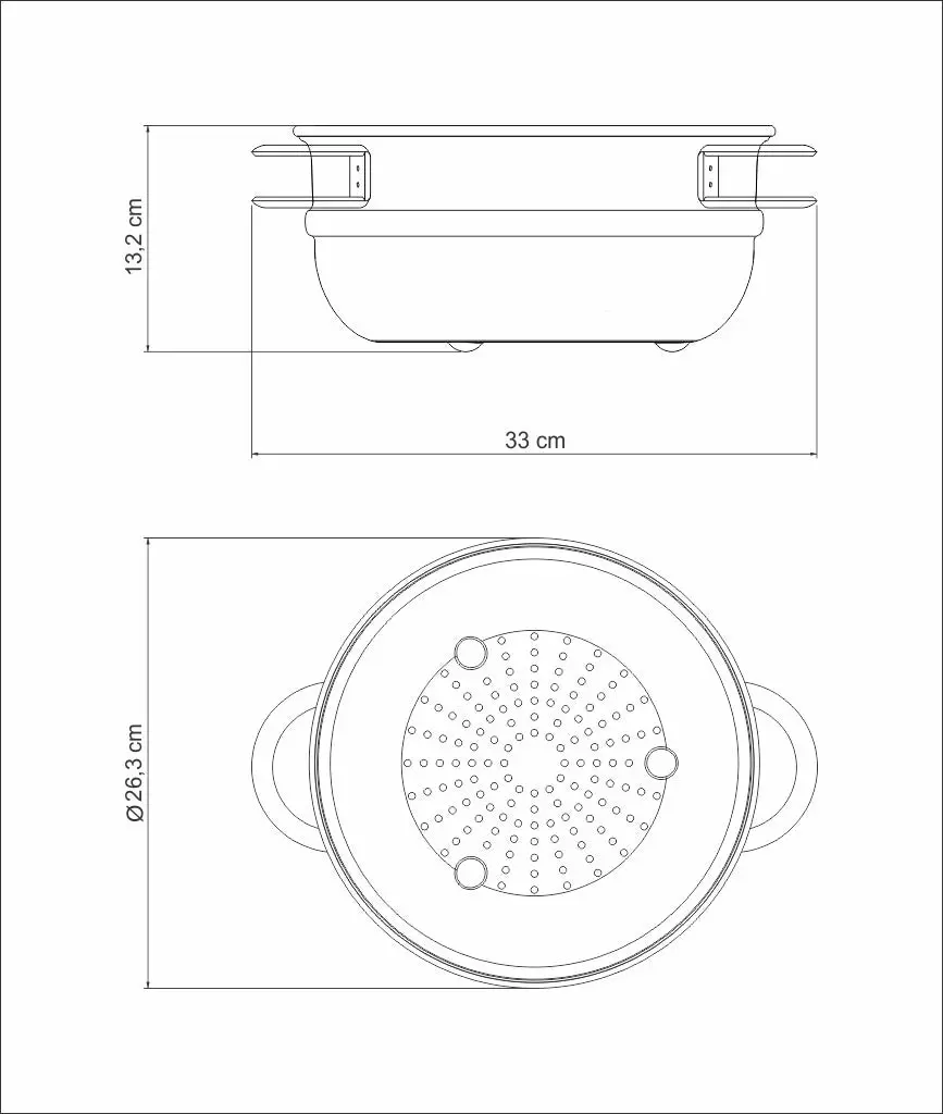 Tramontina Solar 24 cm 5.6 L stainless steel steamer basket with handles