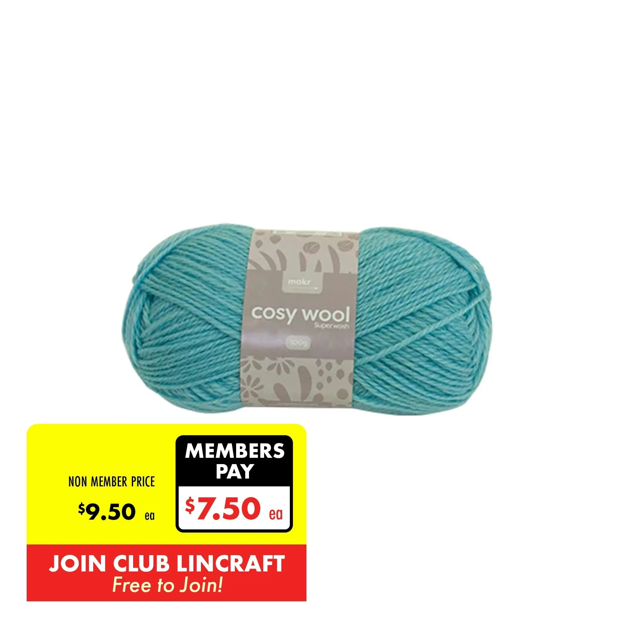 Makr Cosy Wool Crochet & Knitting Yarn 8ply, 100g Wool Yarn