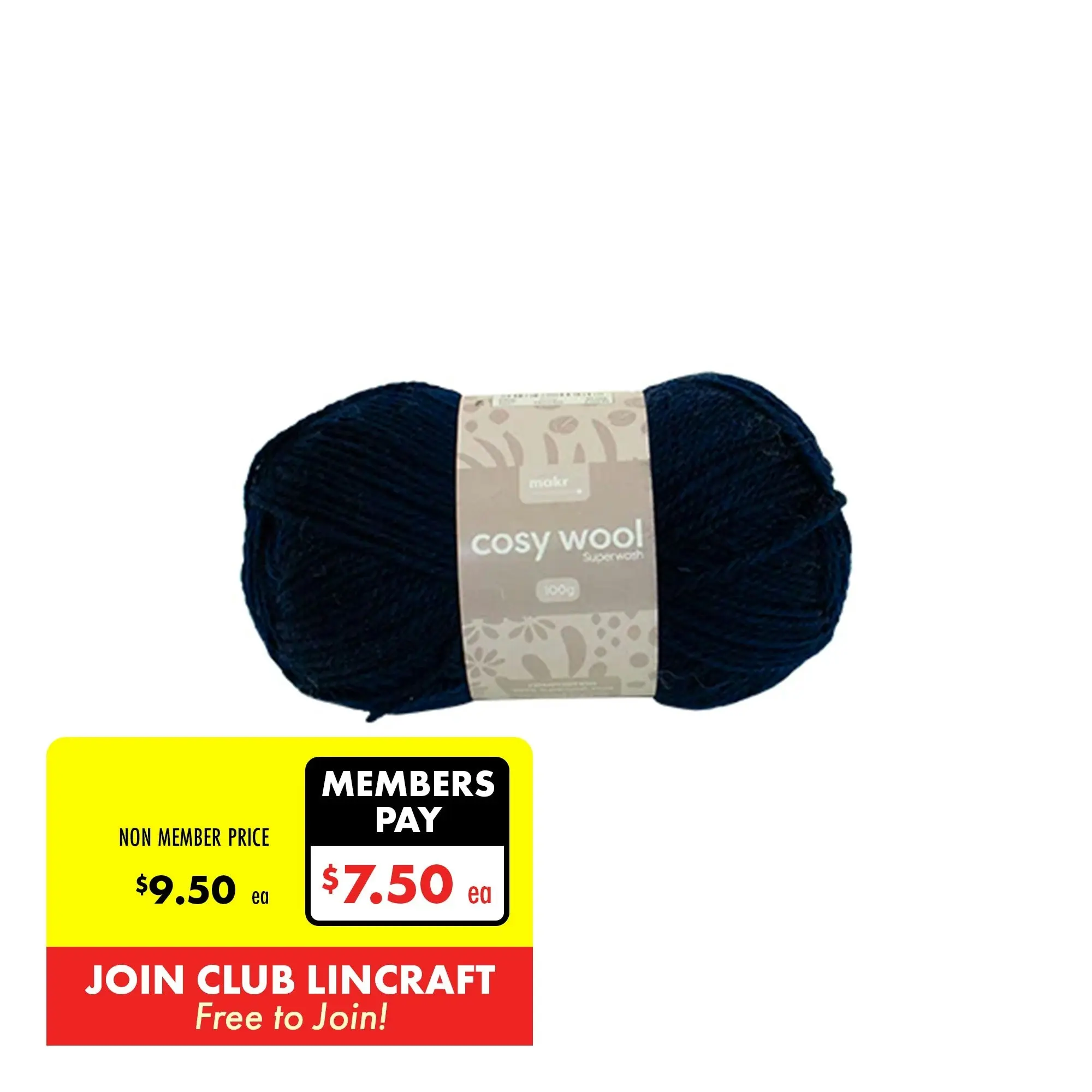 Makr Cosy Wool Crochet & Knitting Yarn 8ply, 100g Wool Yarn