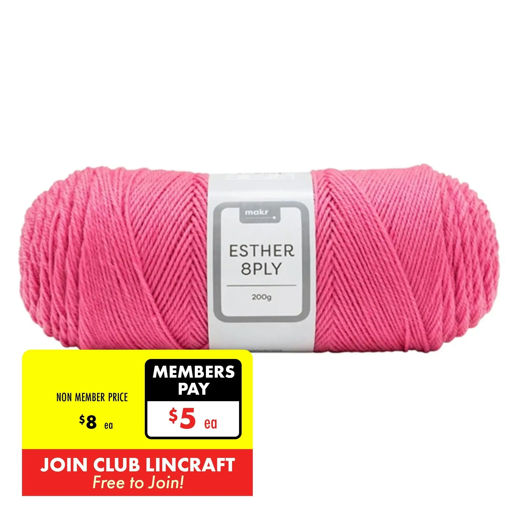 Makr Esther 8ply Crochet & Knitting Yarn, 200g Polyester Yarn