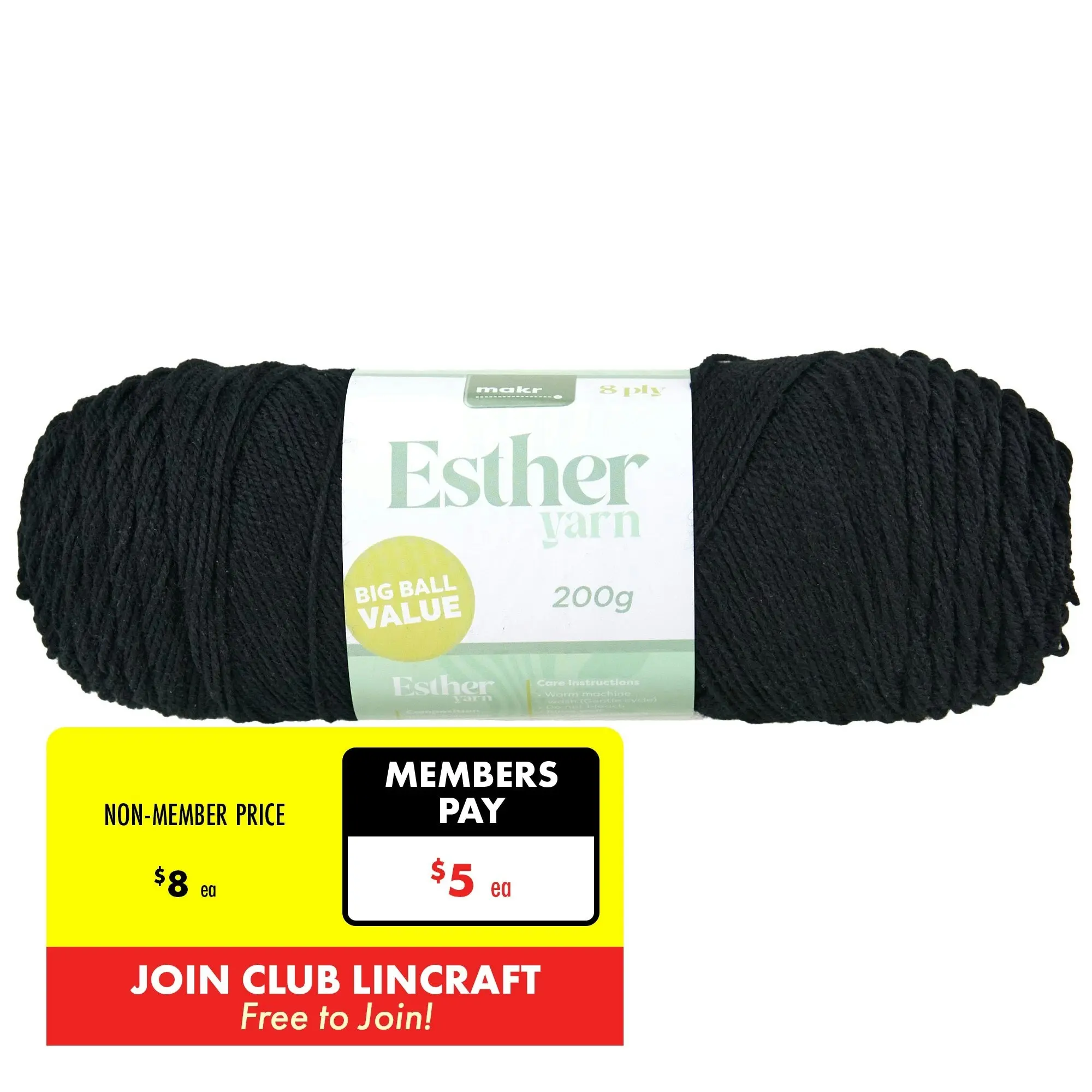 Makr Esther 8ply Crochet & Knitting Yarn, 200g Polyester Yarn