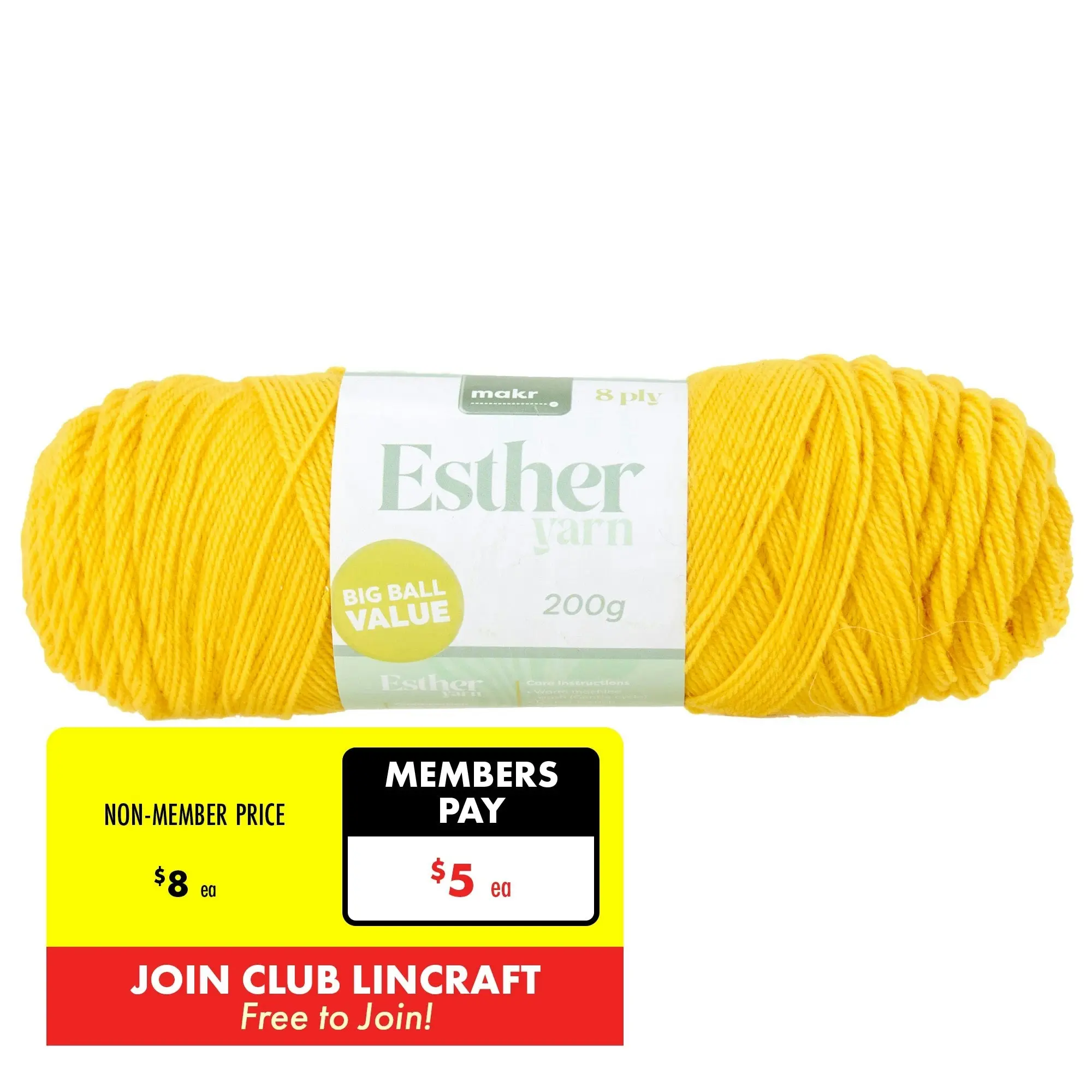 Makr Esther 8ply Crochet & Knitting Yarn, 200g Polyester Yarn