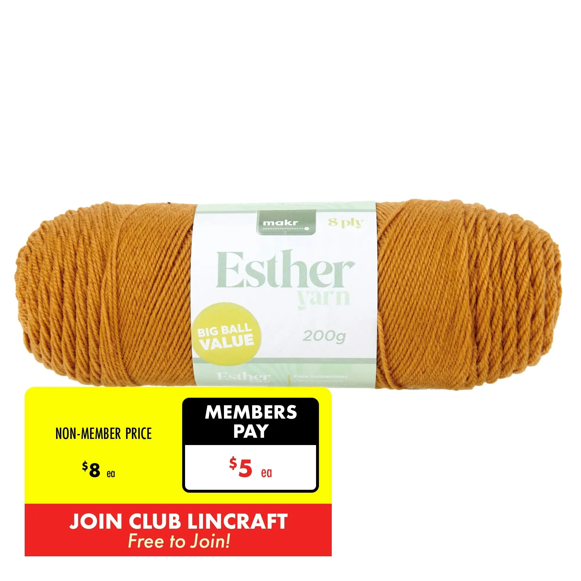 Makr Esther 8ply Crochet & Knitting Yarn, 200g Polyester Yarn