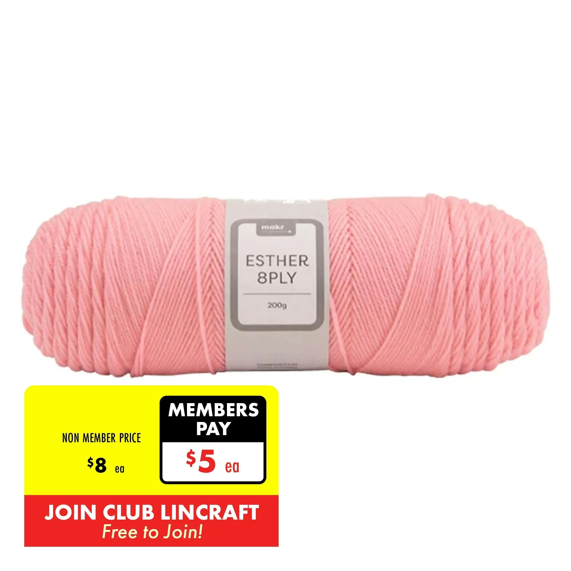 Makr Esther 8ply Crochet & Knitting Yarn, 200g Polyester Yarn