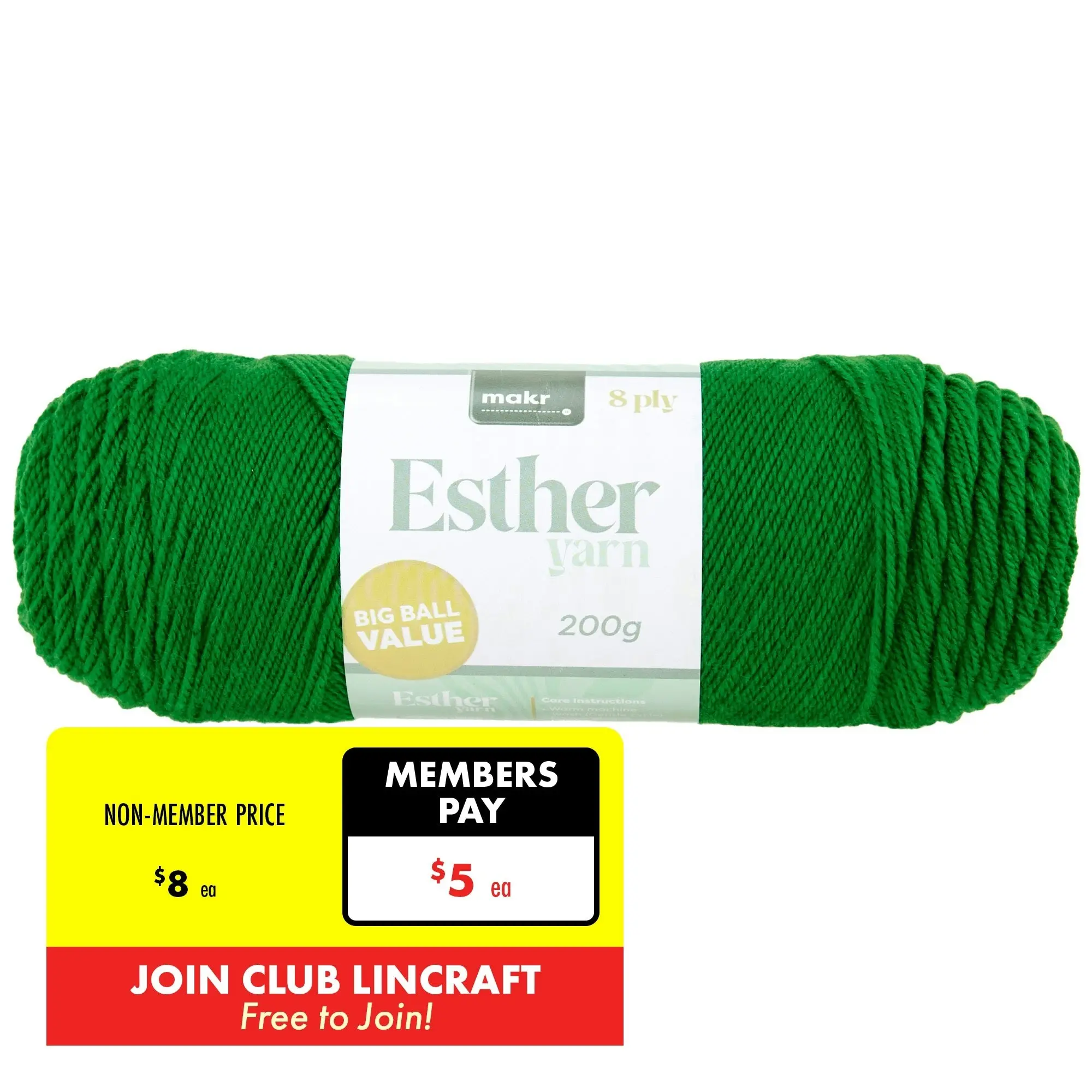 Makr Esther 8ply Crochet & Knitting Yarn, 200g Polyester Yarn