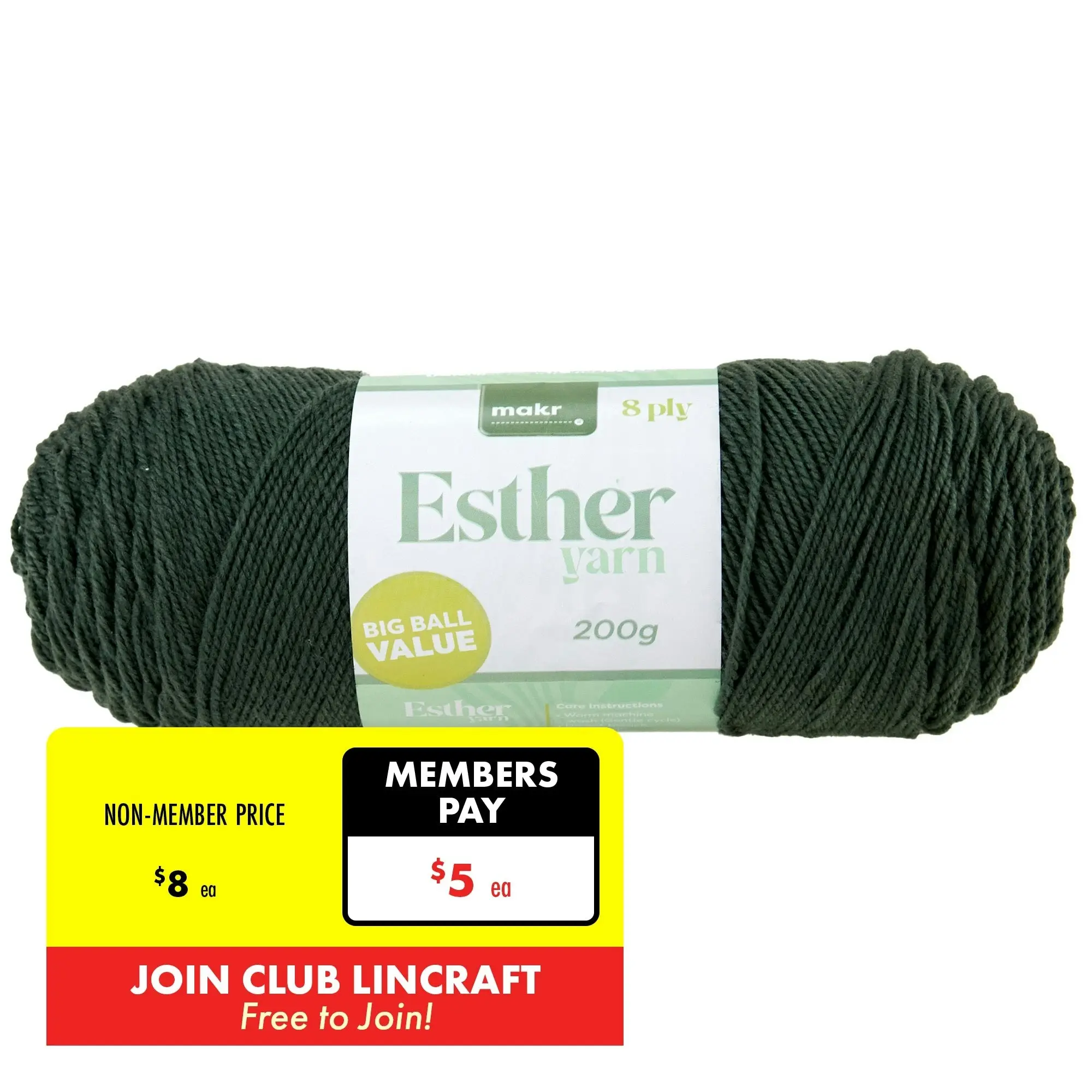 Makr Esther 8ply Crochet & Knitting Yarn, 200g Polyester Yarn