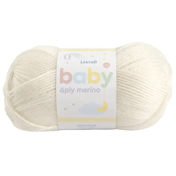 Lincraft Baby Merino Crochet & Knitting Yarn 4ply, 50g Merino Wool Yarn