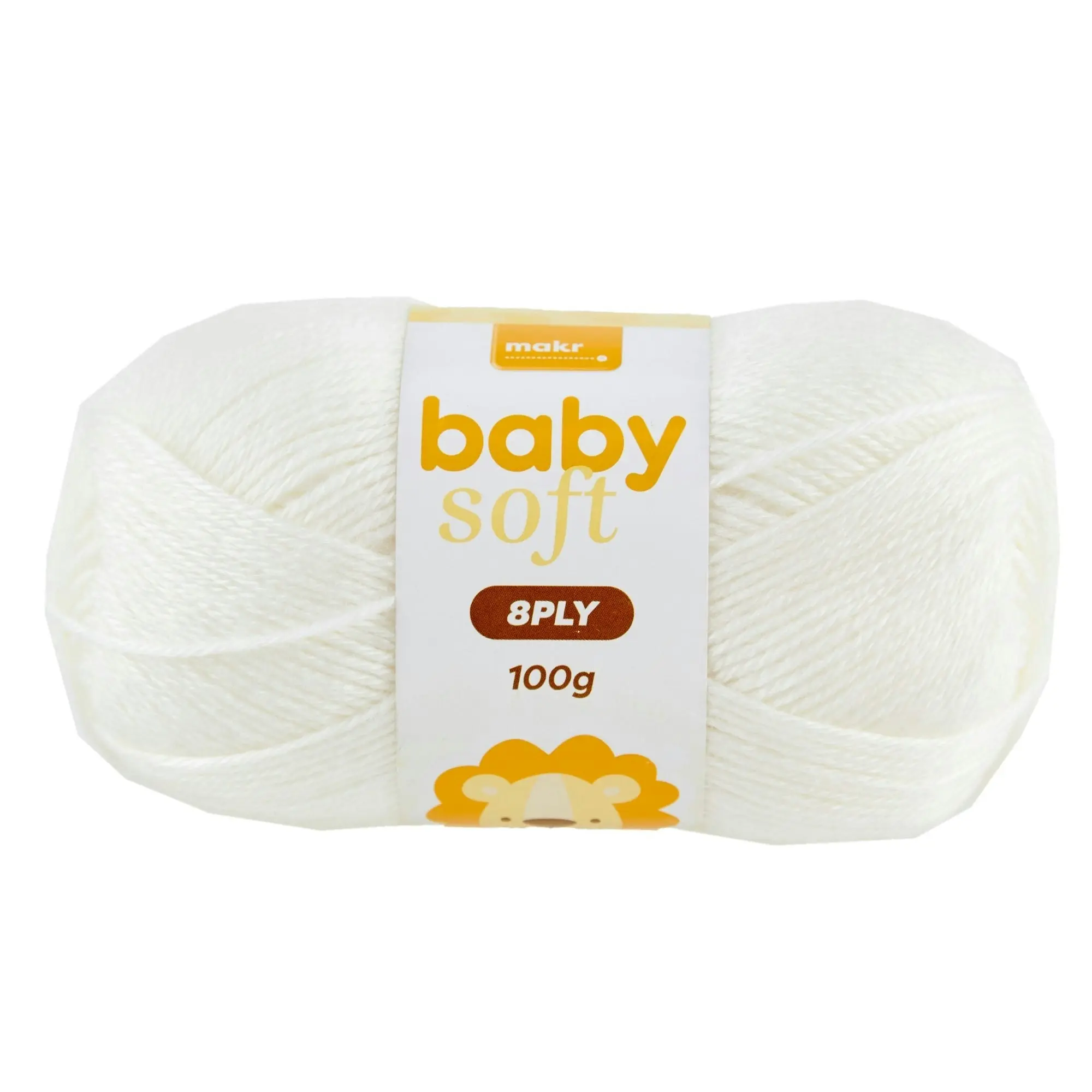 Makr Baby Soft Crochet & Knitting Yarn 8ply, 100g Acrylic Nylon Blend Yarn