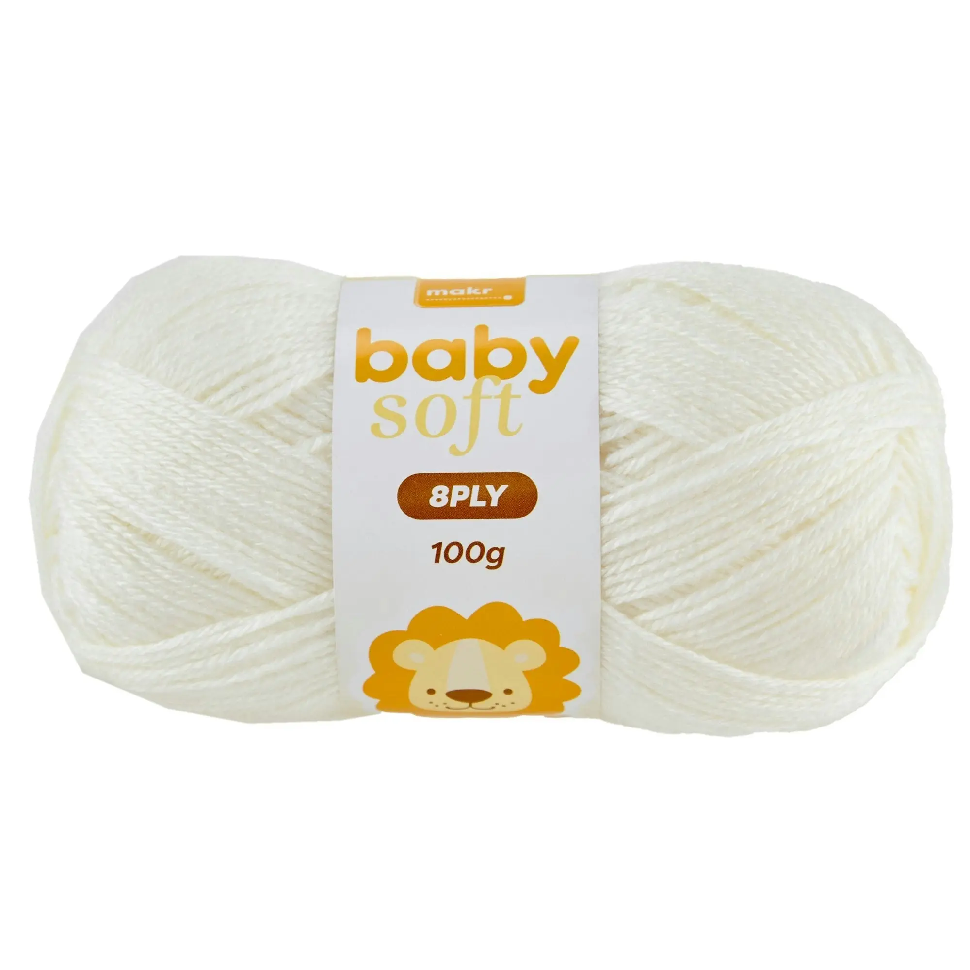 Makr Baby Soft Crochet & Knitting Yarn 8ply, 100g Acrylic Nylon Blend Yarn