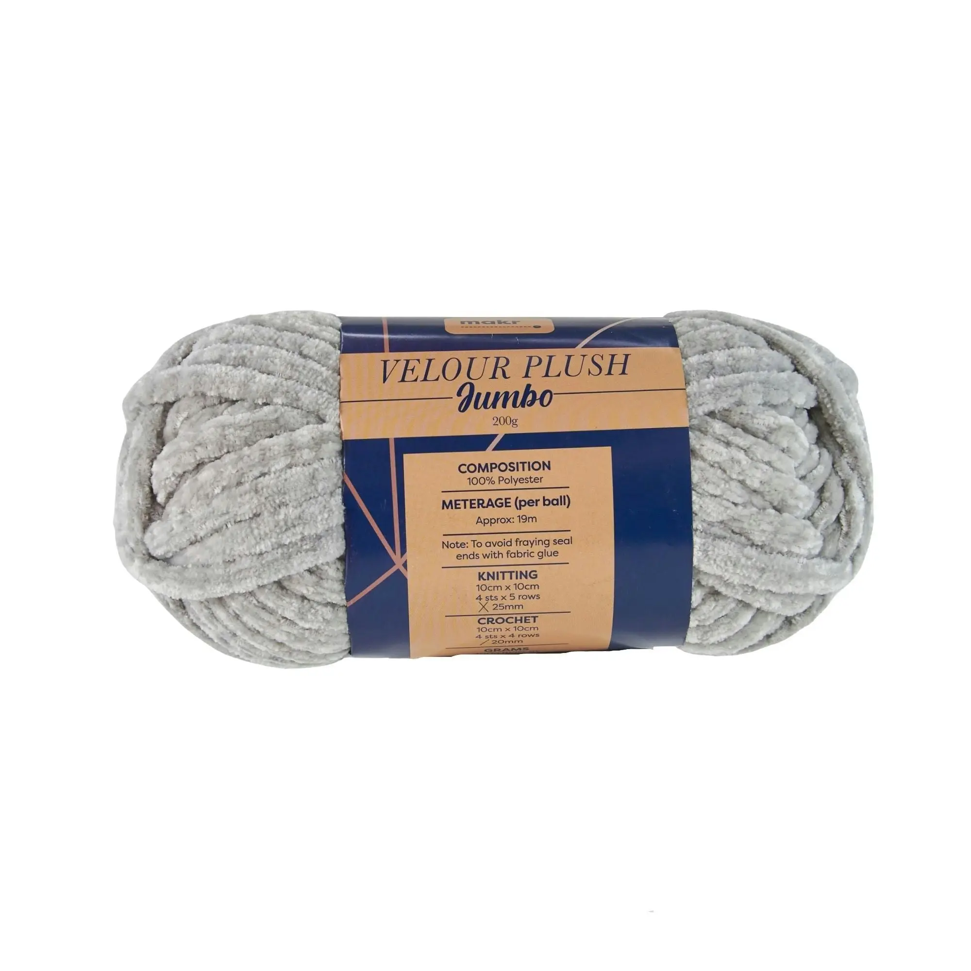 Makr Velour Plush Jumbo Crochet & Knitting Yarn, 200g